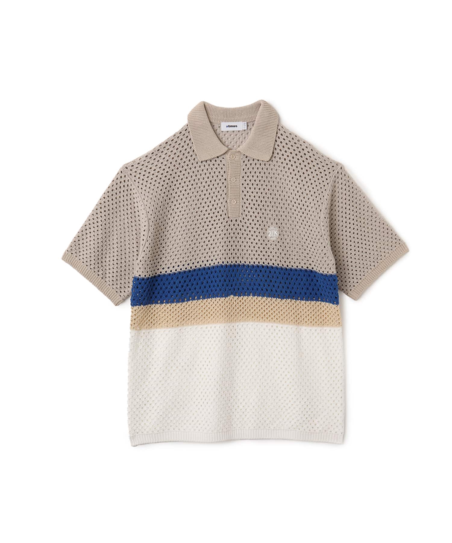 atmos Crochet Polo Sweater BEIGEのメイン画像