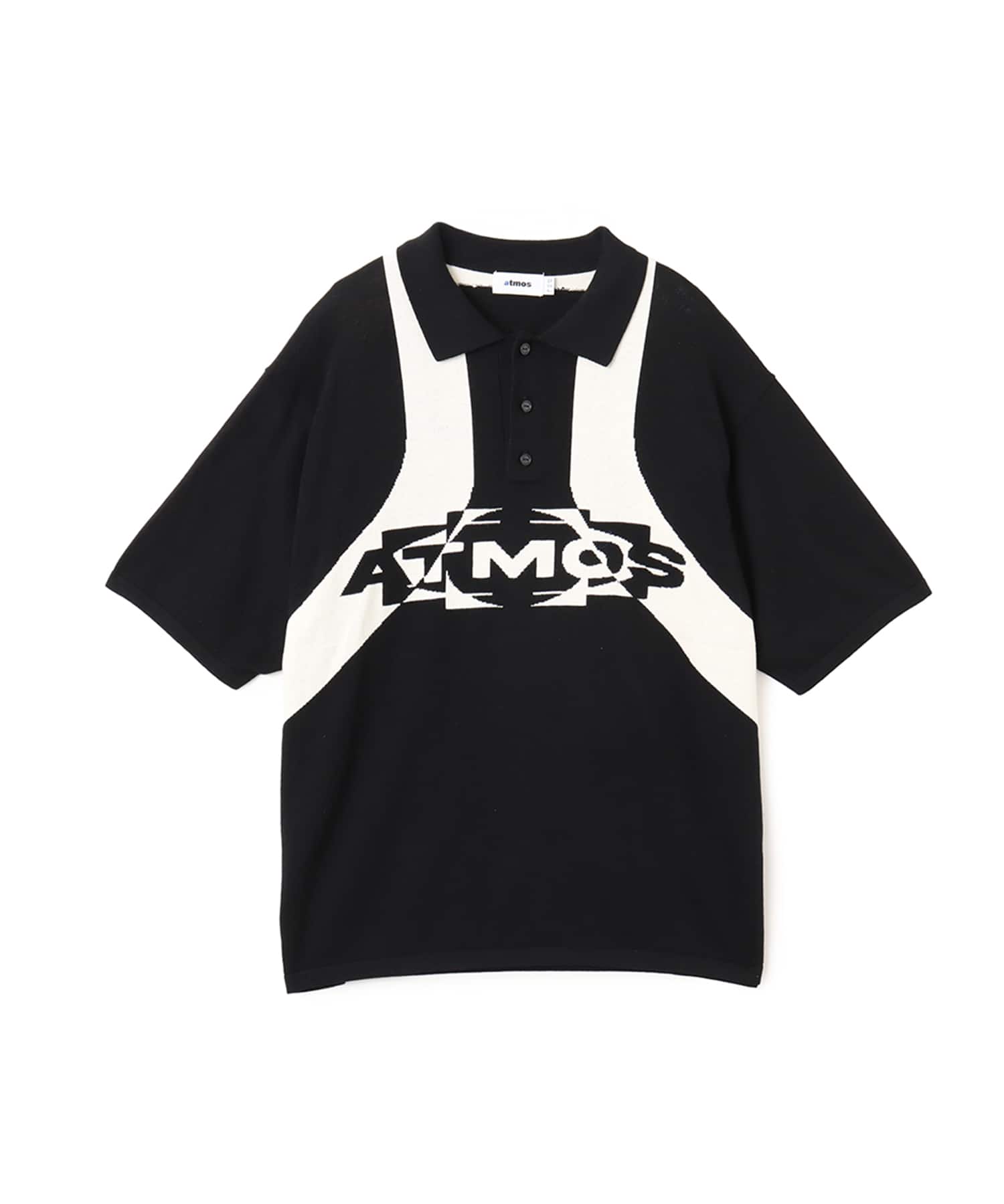 atmos Knit Polo Shirt BLACKのメイン画像
