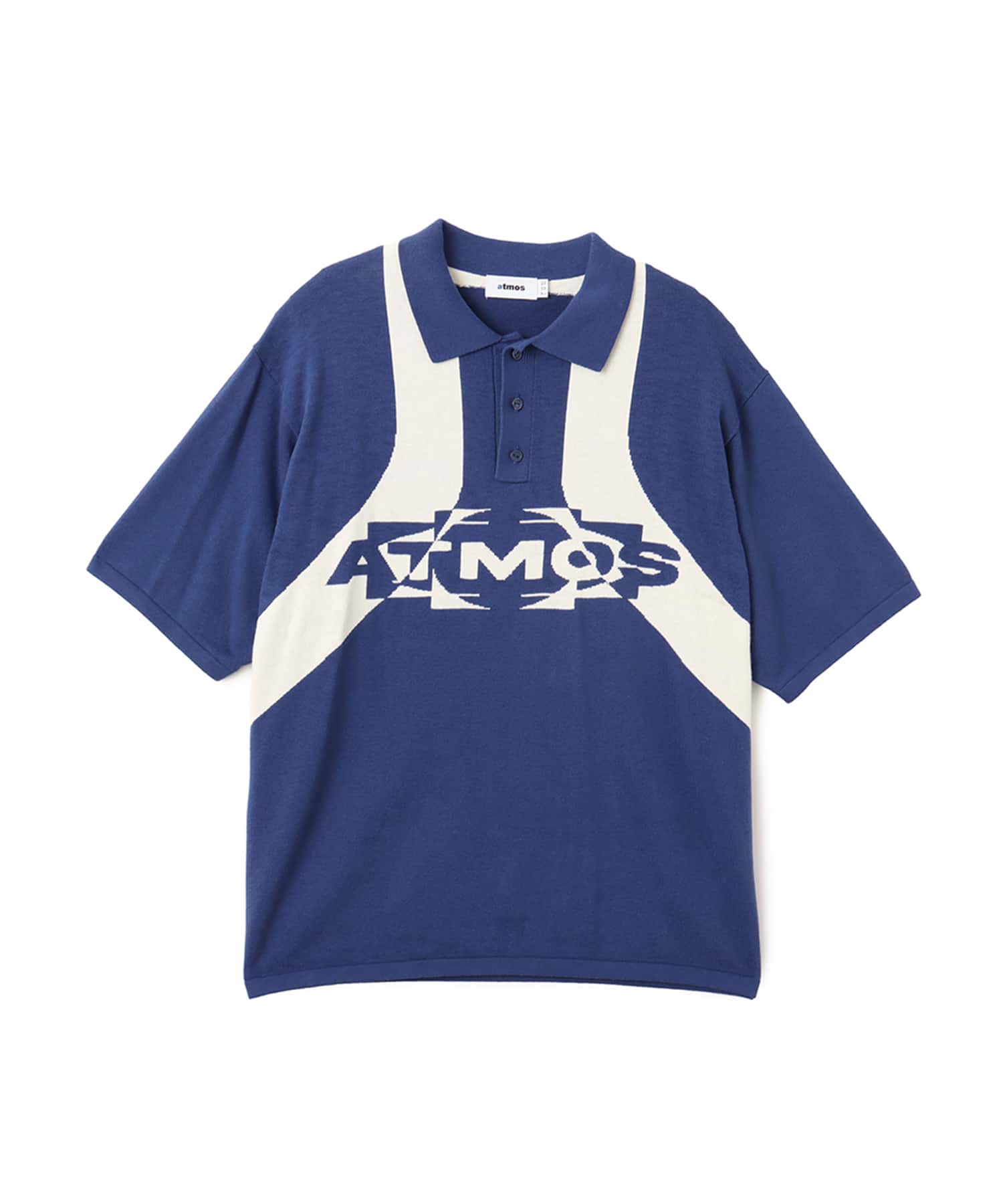atmos Knit Polo Shirt NAVYのメイン画像