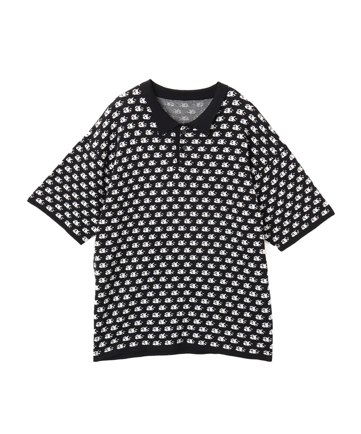 atmos Knit Jacquard Polo BLACKのメイン画像