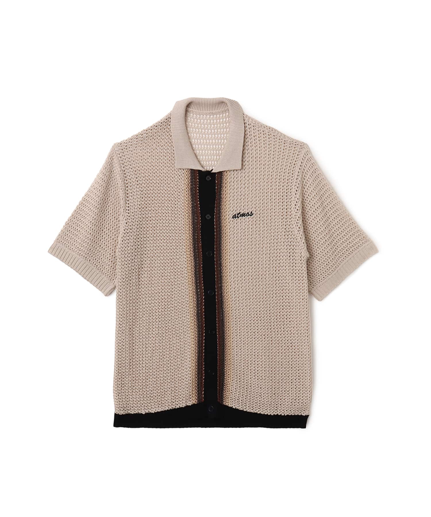atmos S/S Gradient Knit Shirt BEIGEのメイン画像