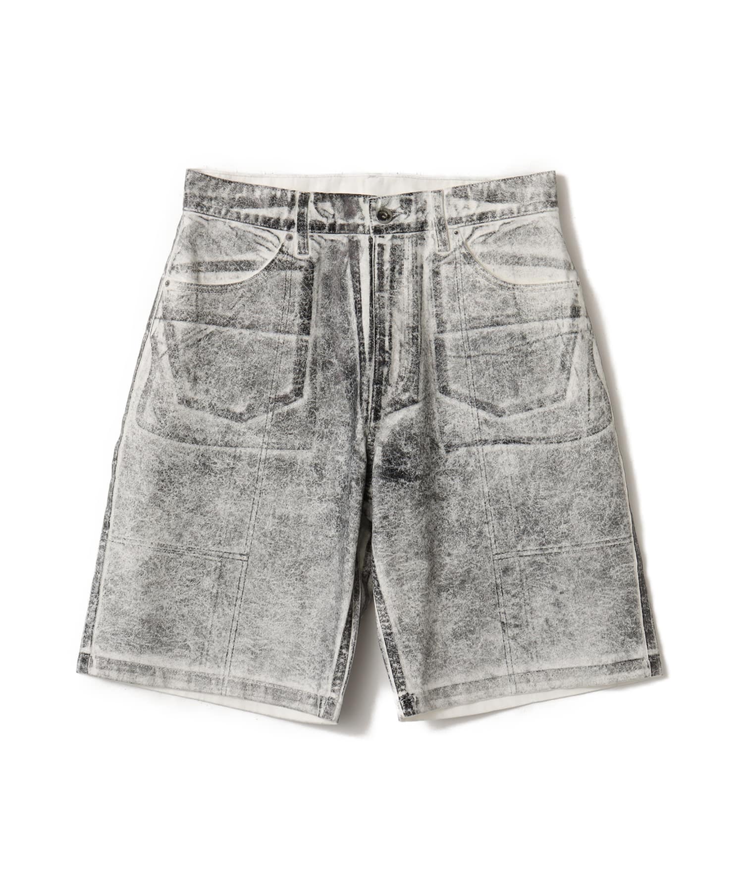 atmos Foil Print Denim Shorts BLACKのメイン画像