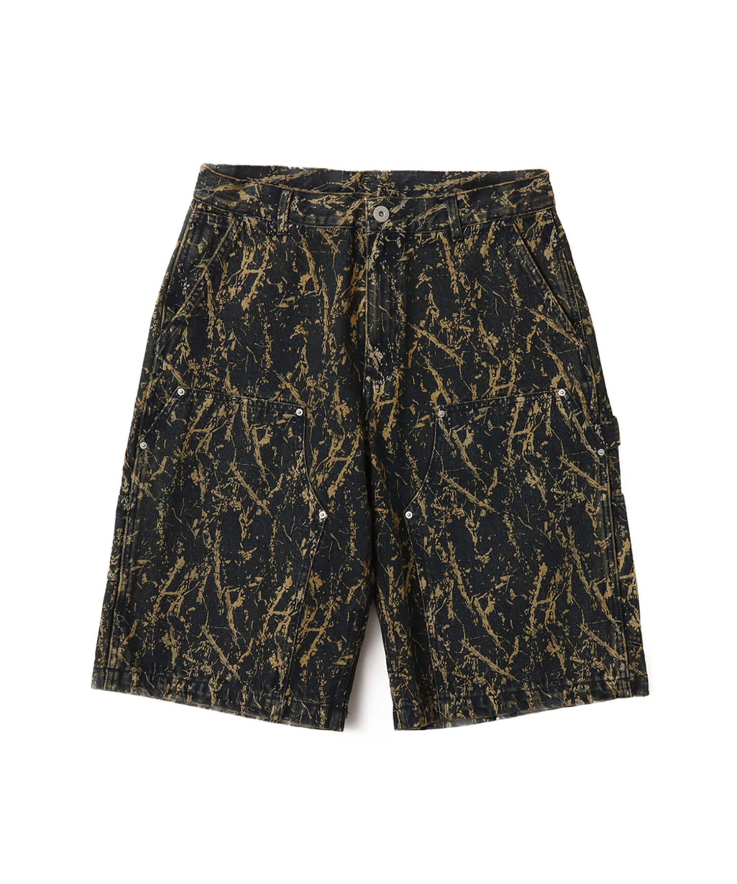 atmos Tree Camouflage Print Denim Short Pants BROWNのメイン画像