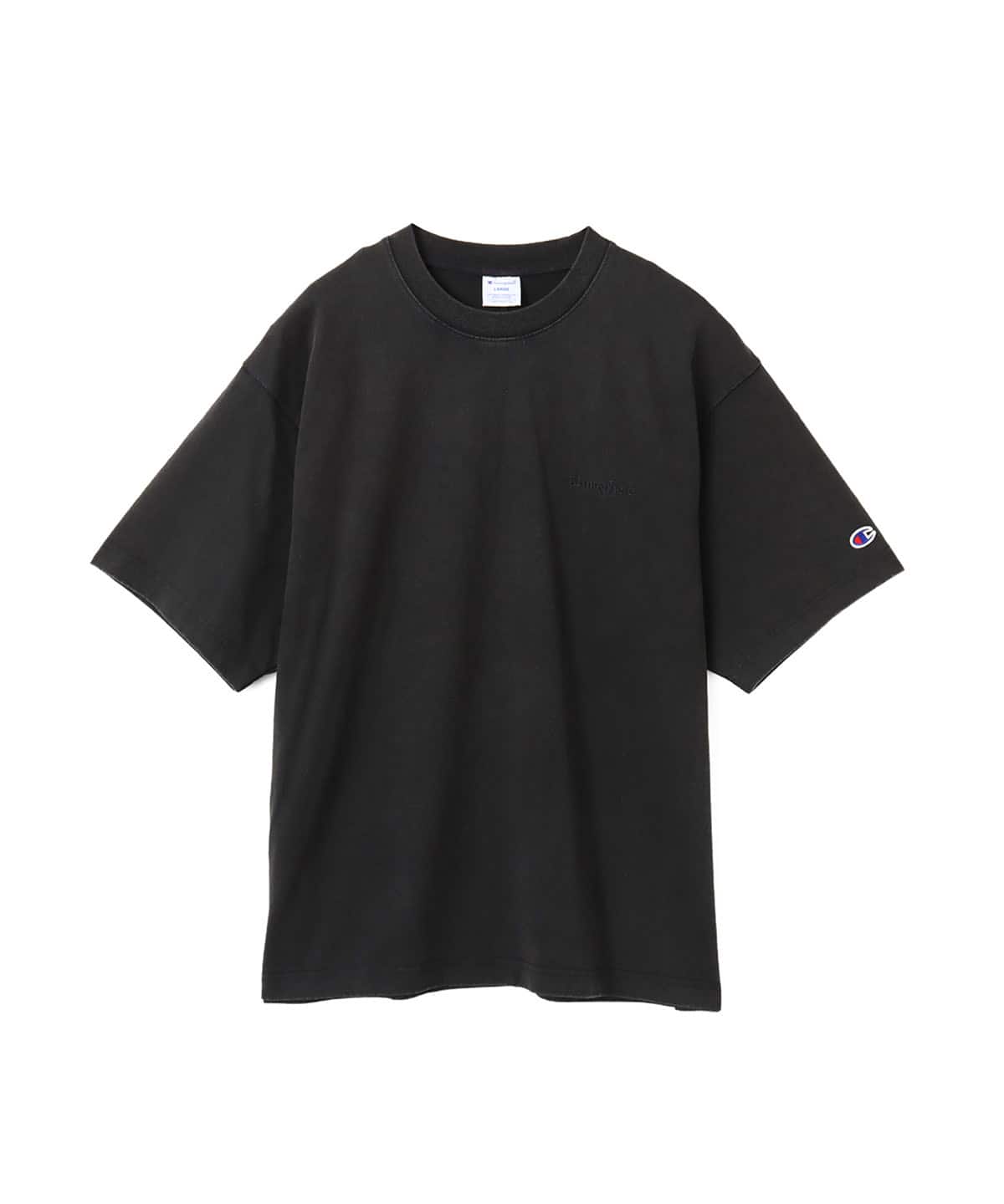 atmos × champion PIGMENT T-shirt LIGHT BLACKのメイン画像