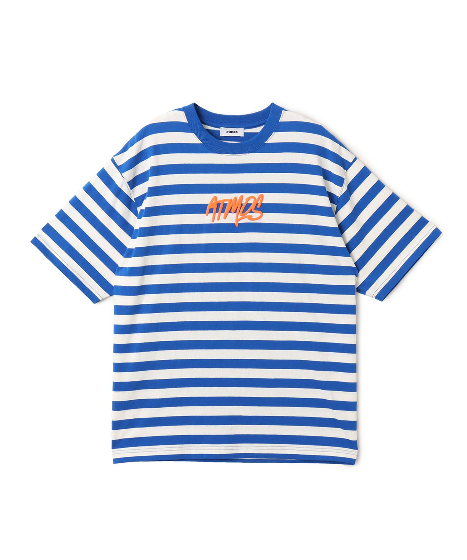 atmos Foam Logo Border T-shirt BLUEのメイン画像