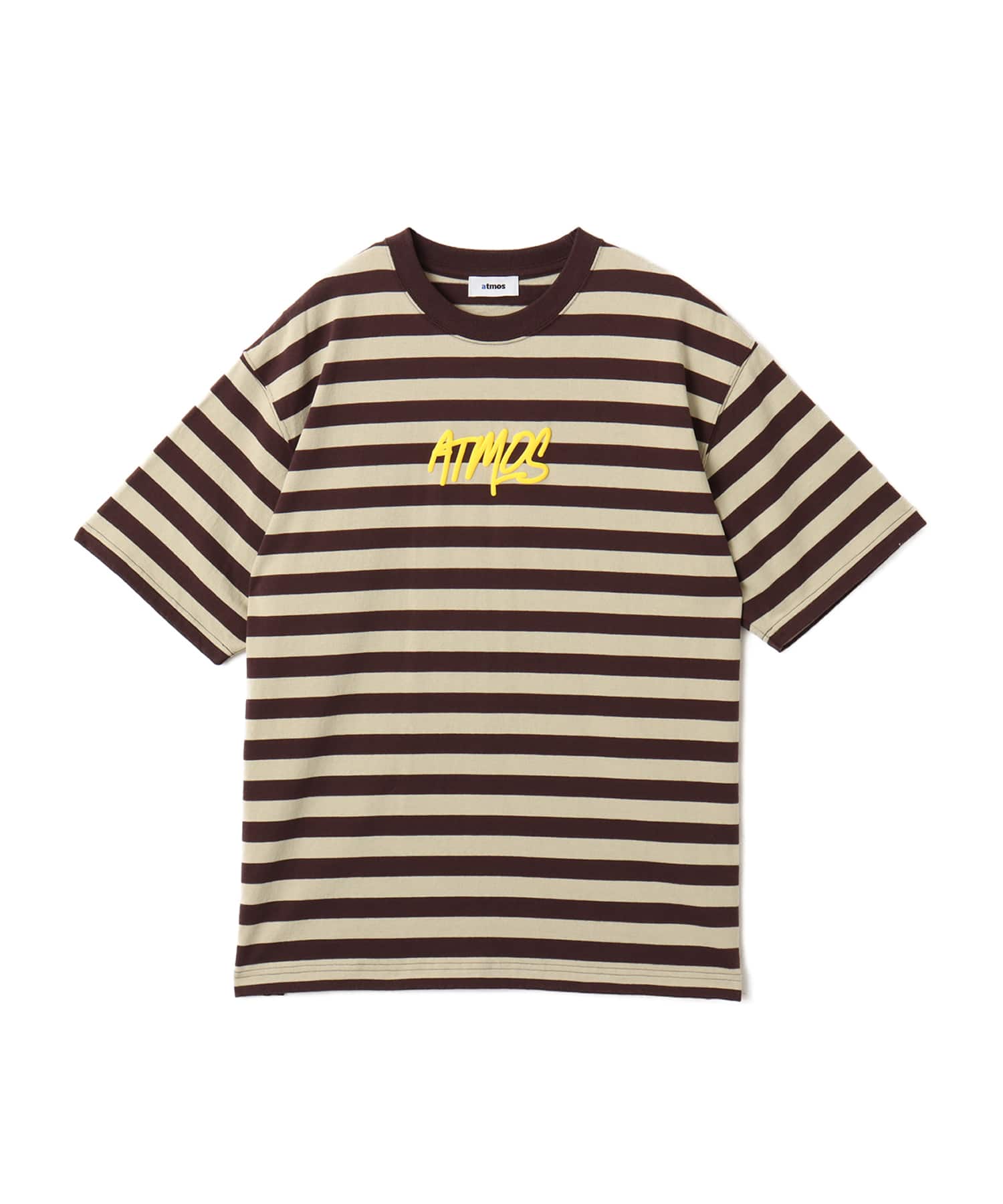 atmos Foam Logo Border T-shirt BROWNのメイン画像
