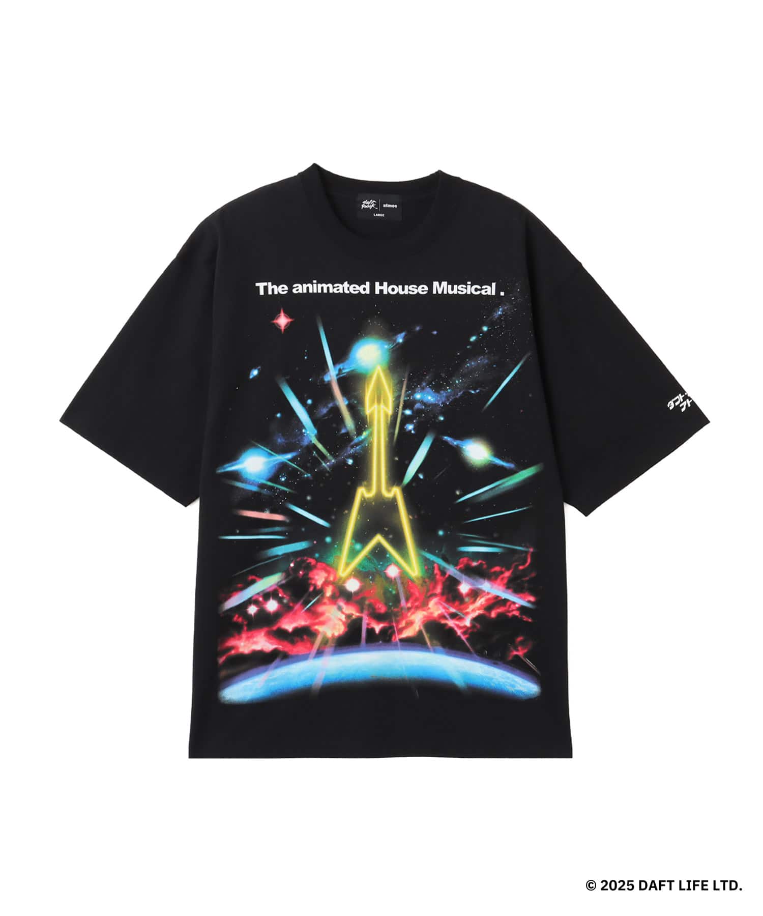 atmos x Daft Punk INTERSTELLA 5555 T-shirt BLACKのメイン画像