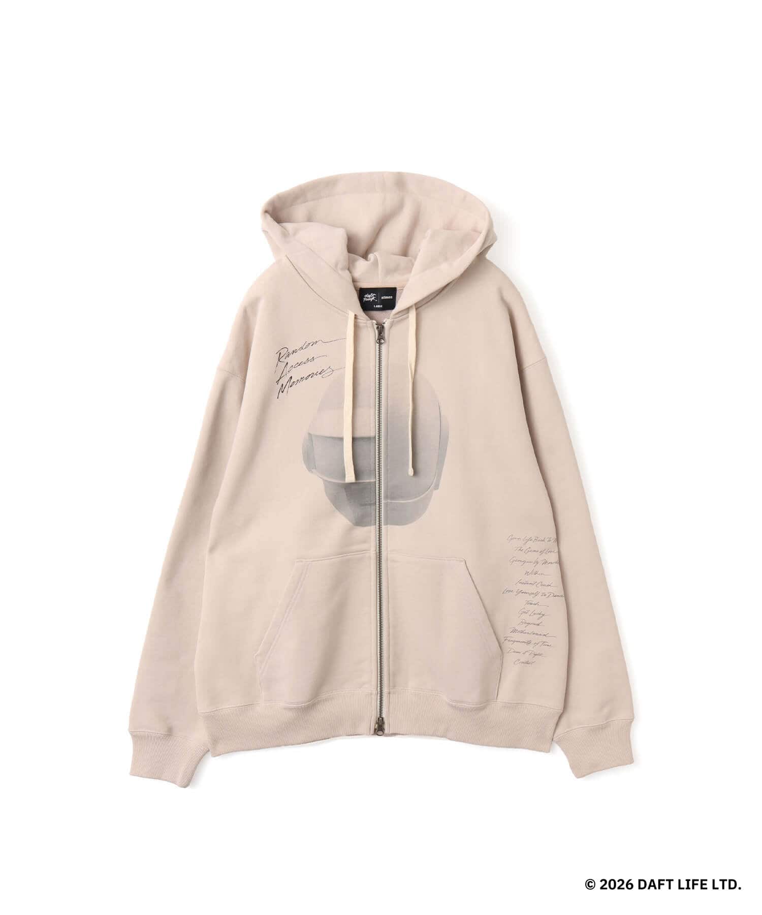 atmos x Daft Punk Random Access Memorie Hooded Sweatshirt BEIGEのメイン画像