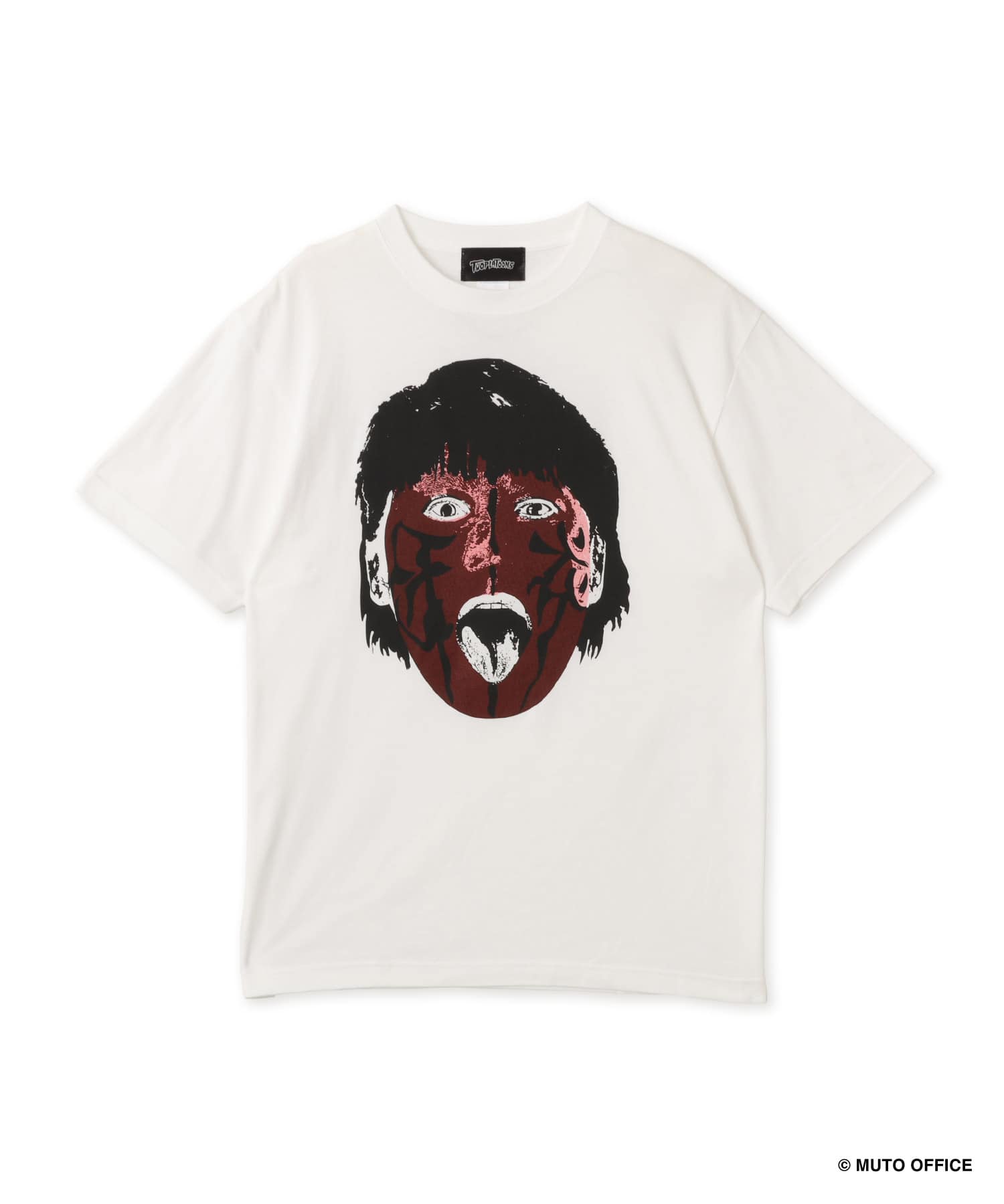 GREAT MUTA x TWOPLATOONS FACE T-Shirt RED X BLACKのメイン画像