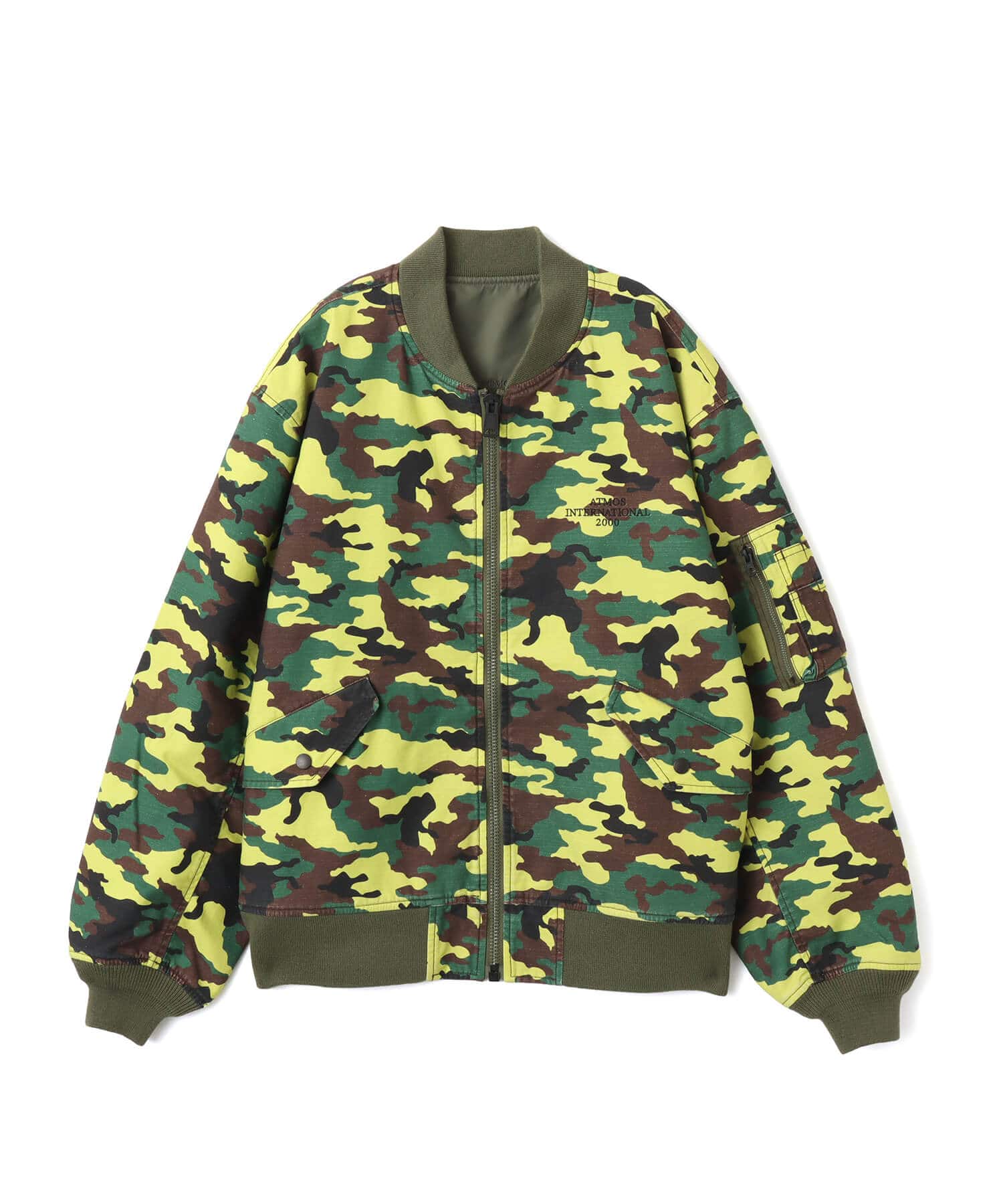 atmos Reversible Flight Jacket YELLOW CAMOUFLAGEのメイン画像