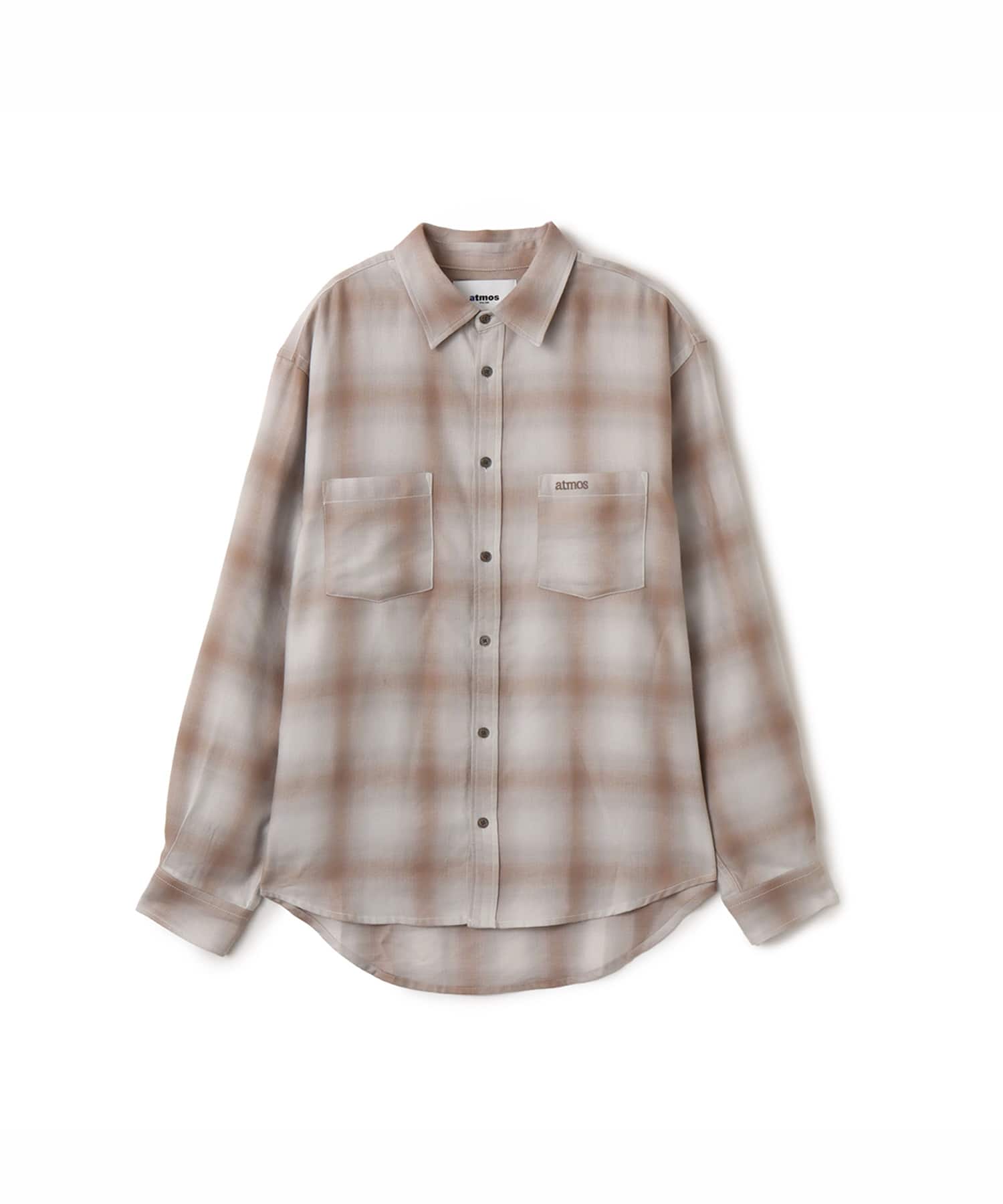 atmos Ombre Check Shirt BEIGEのメイン画像