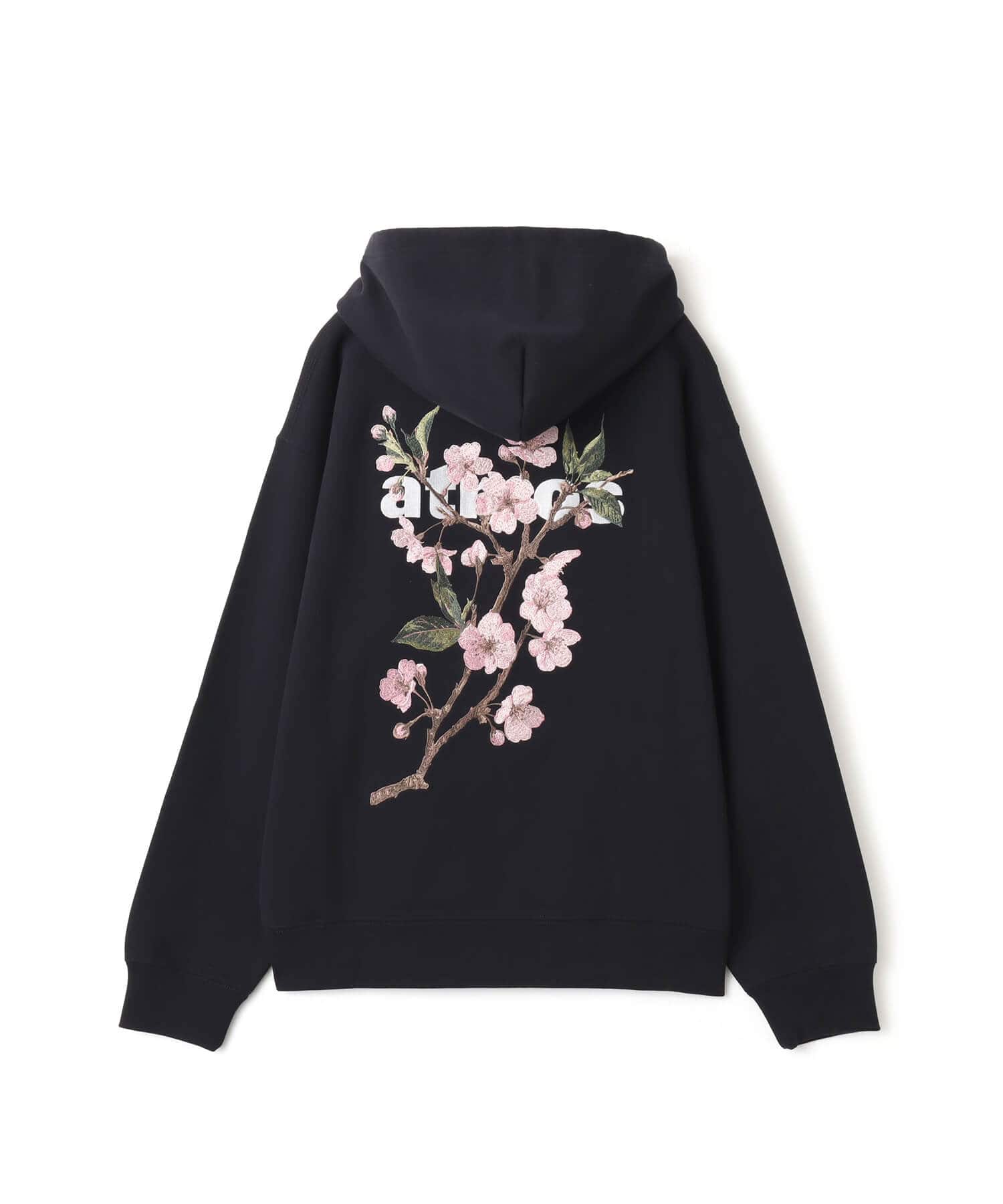 atmos Sakura Motif Zip-up Hooded Sweatshirt NAVYのメイン画像