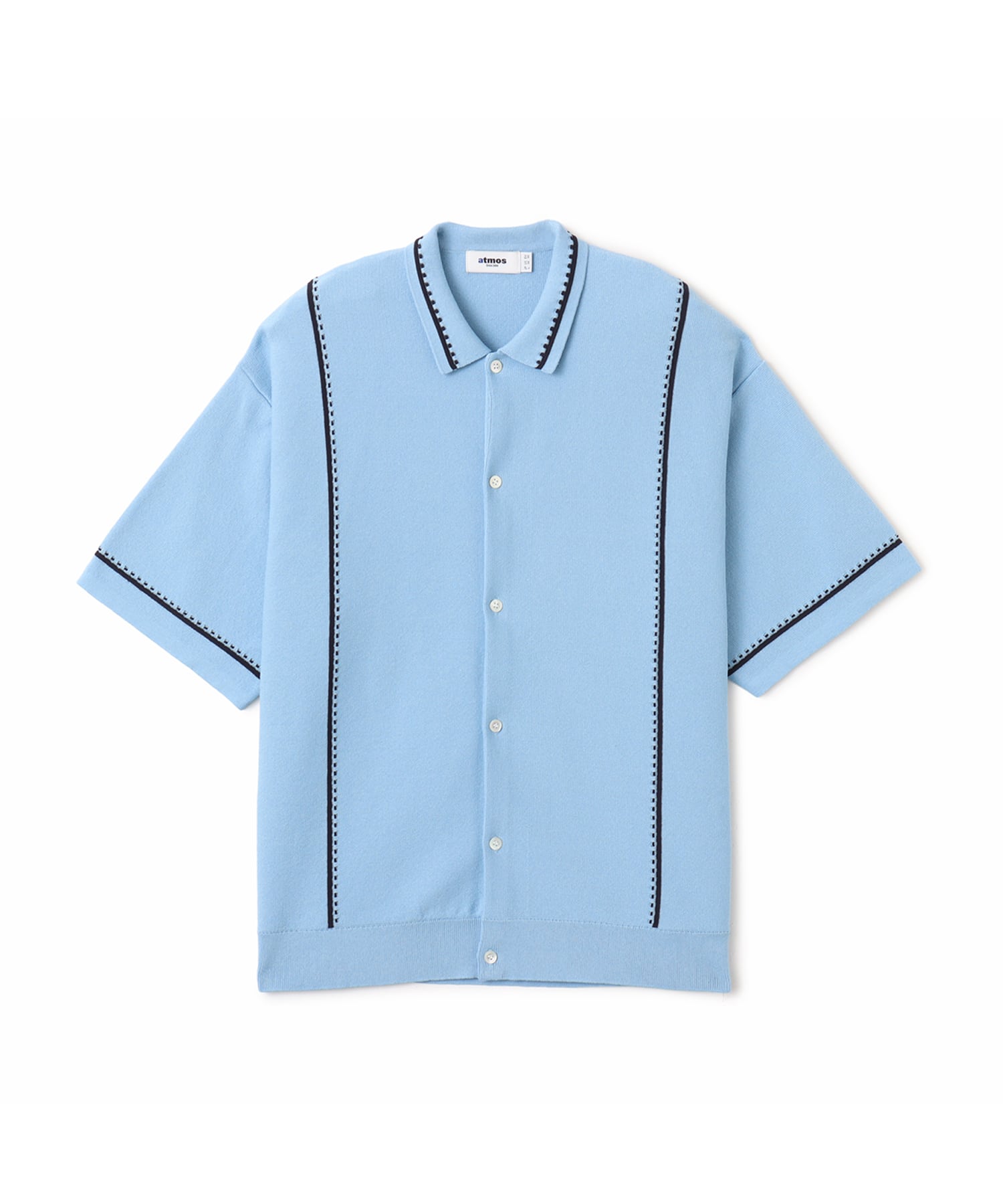 atmos Milano Rib Open Coller Knit Shirt  LIGHT BLUEのメイン画像