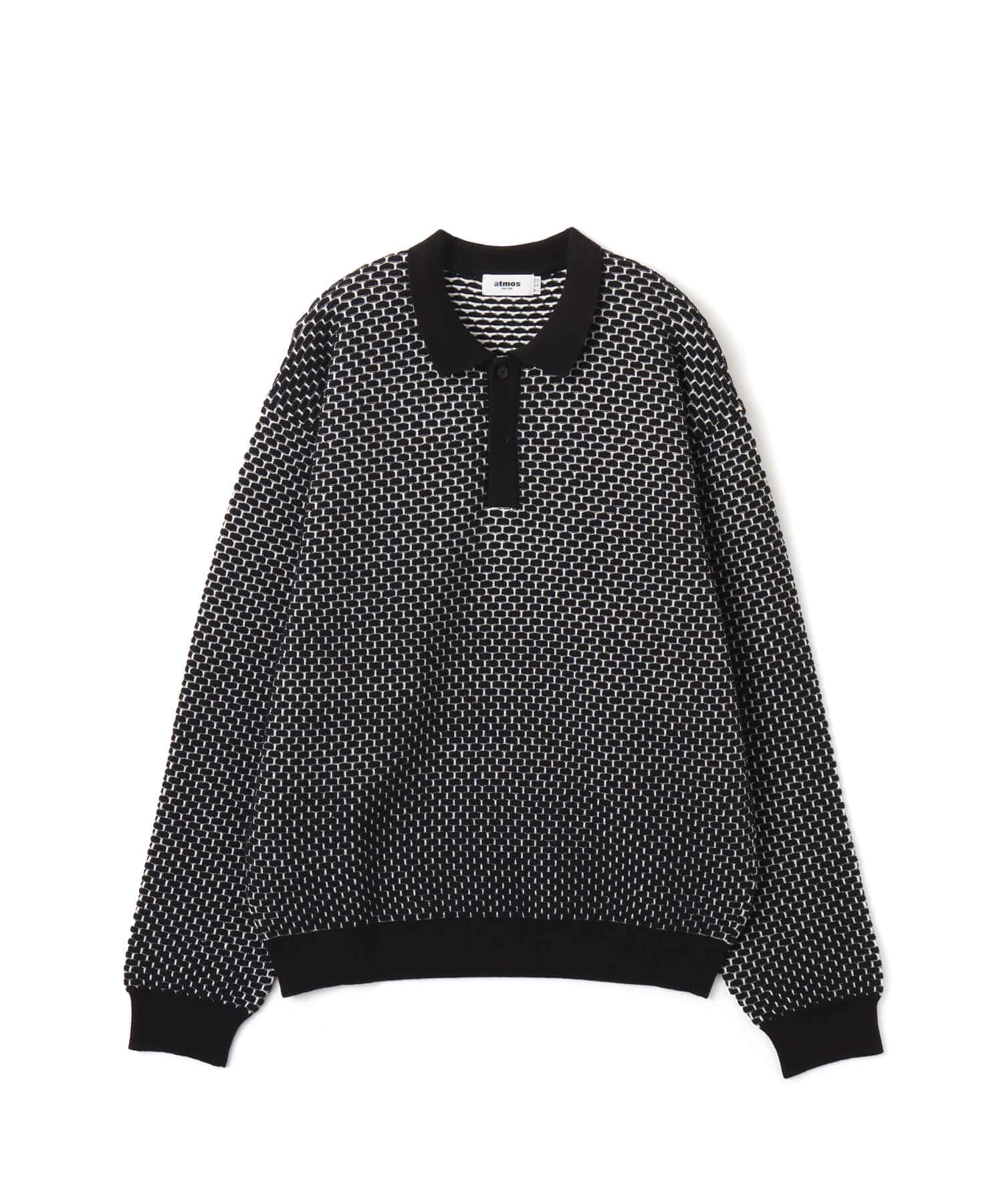 atmos Links Jacquard Polo Shirt BLACKのメイン画像