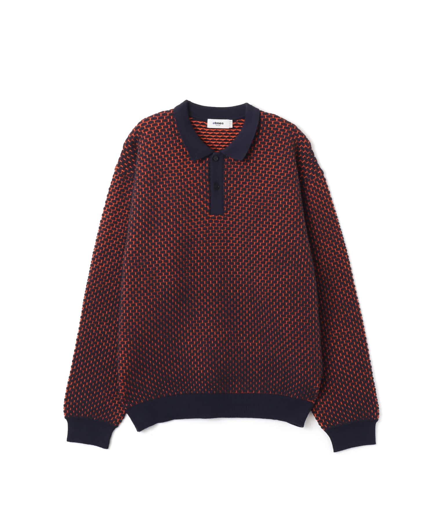atmos Links Jacquard Polo Shirt ORANGEのメイン画像