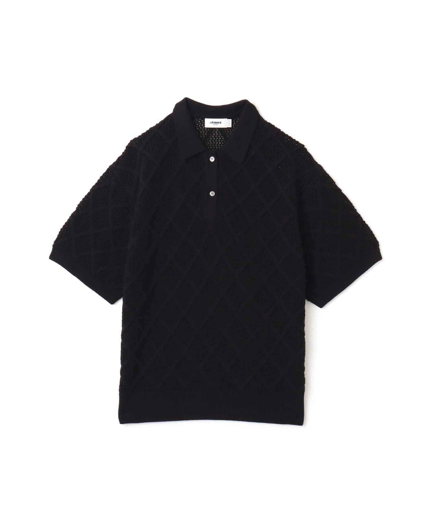 atmos Diamond Mesh Openwork Knit BLACKのメイン画像