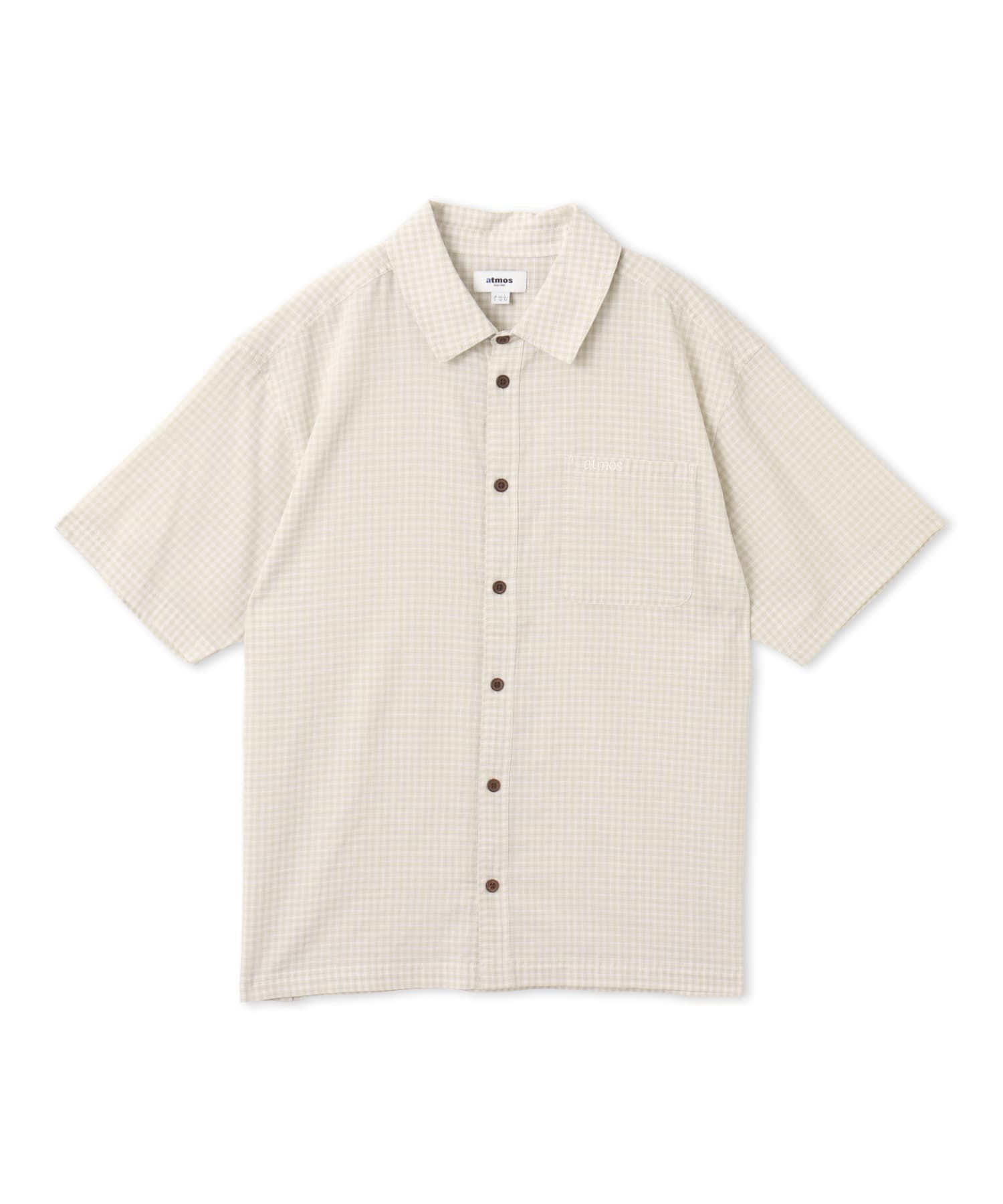 atmos Cotton Dobby Check Shirt WHITEのメイン画像