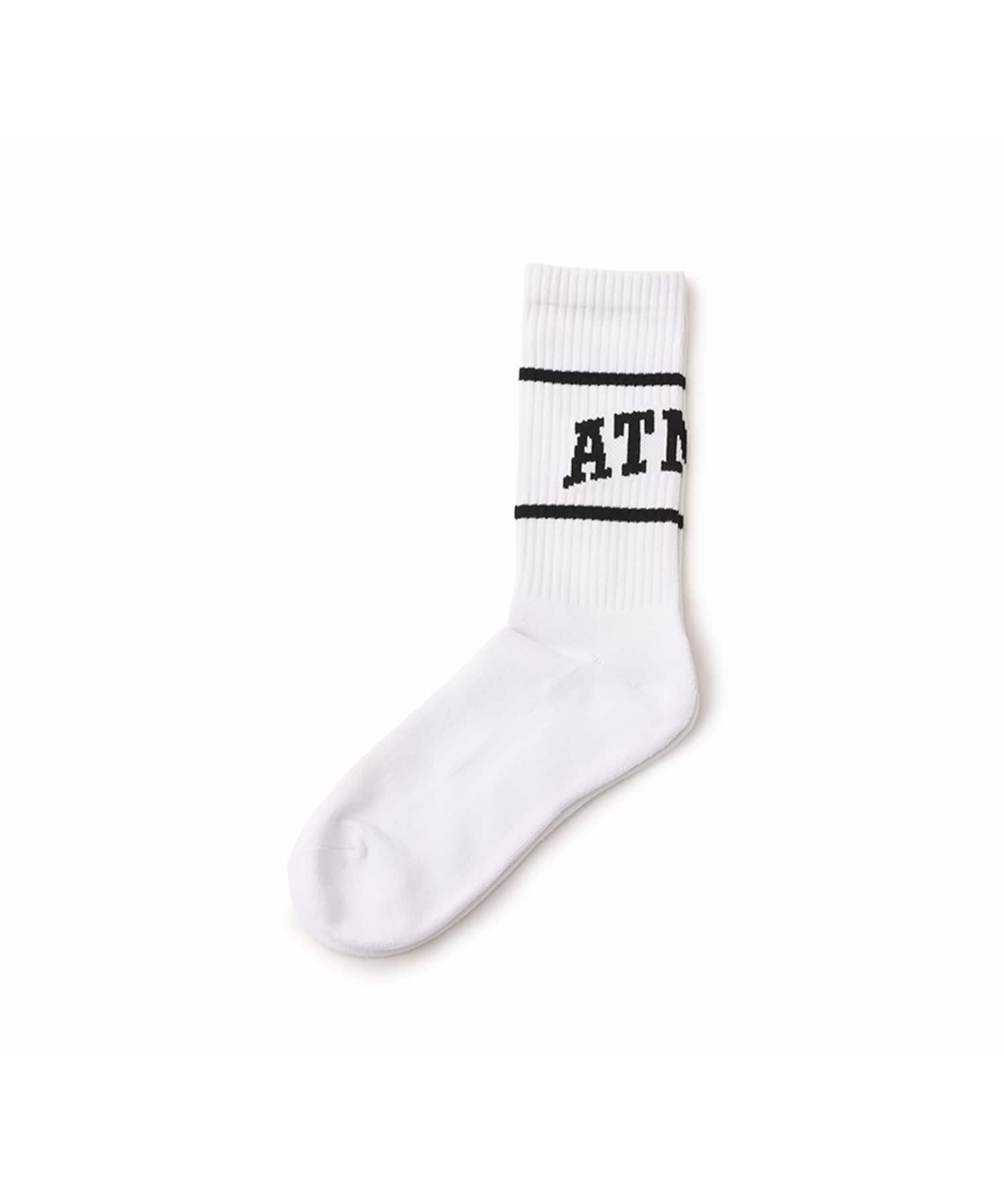 atmos College Logo Line Socks WHITEのメイン画像