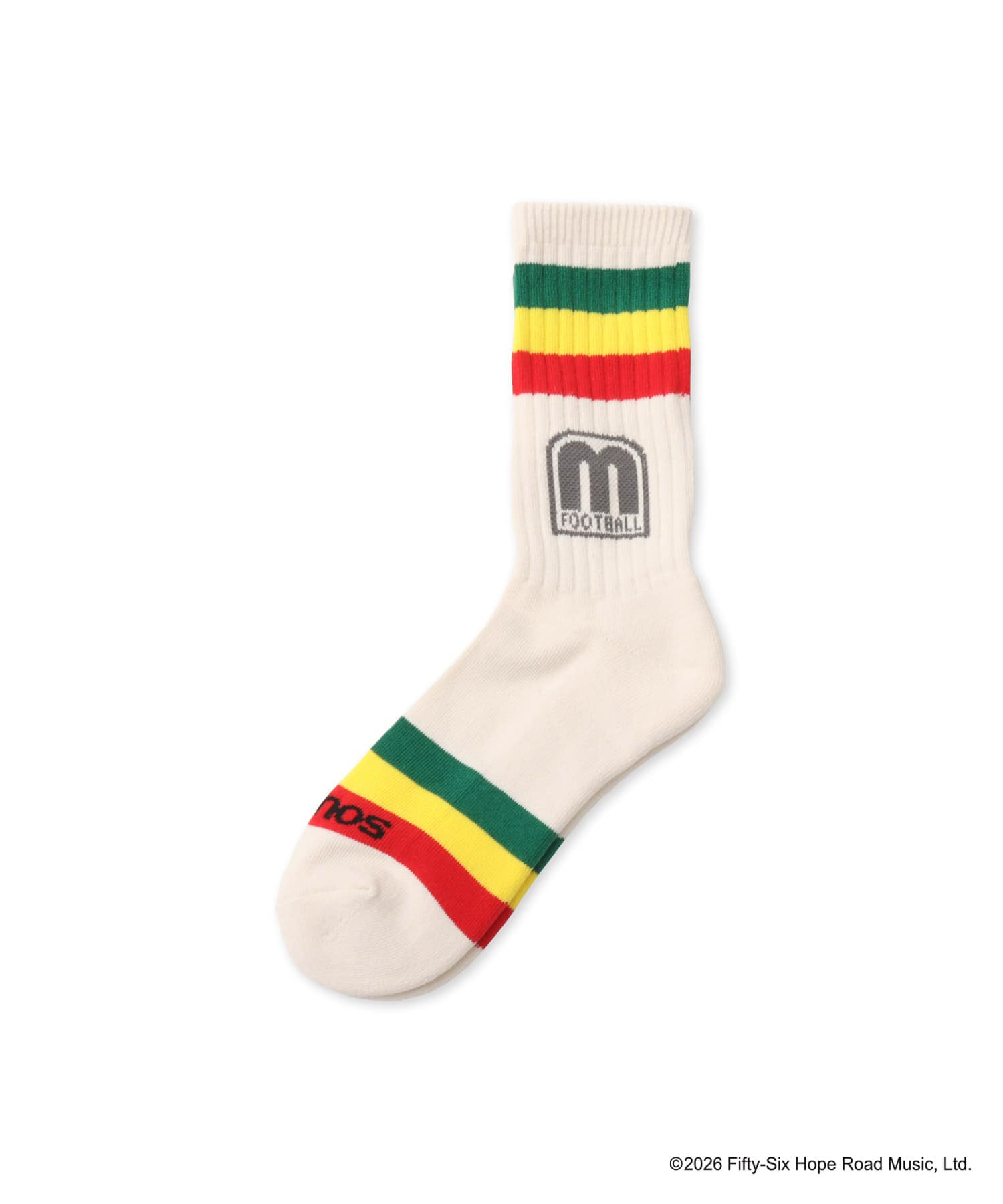 atmos x BOB MARLEY Border Socks GRN x YEL x REDのメイン画像