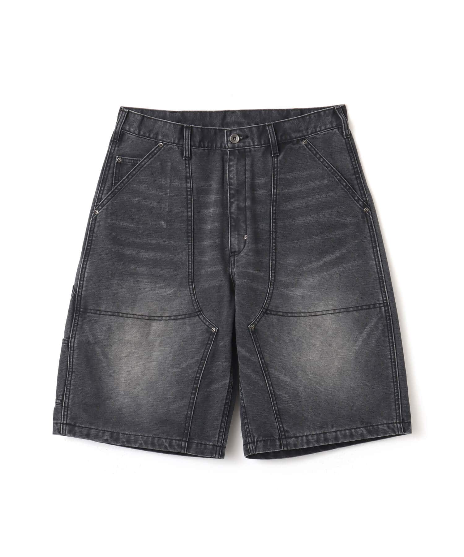 atmos Double-Knee Denim Shorts BLACKのメイン画像