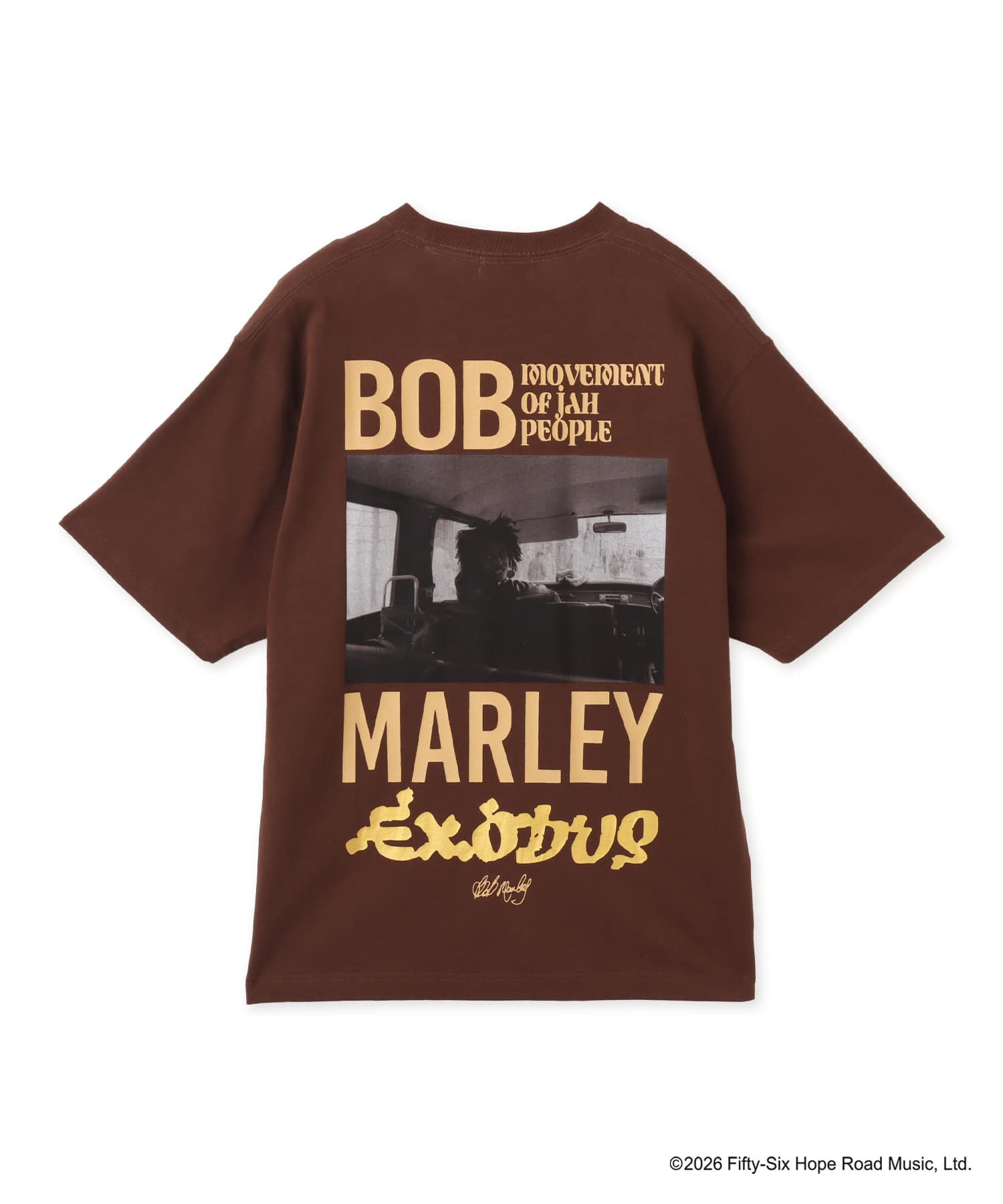 atmos x BOB MARLEY Exodus T-shirt BROWNのメイン画像