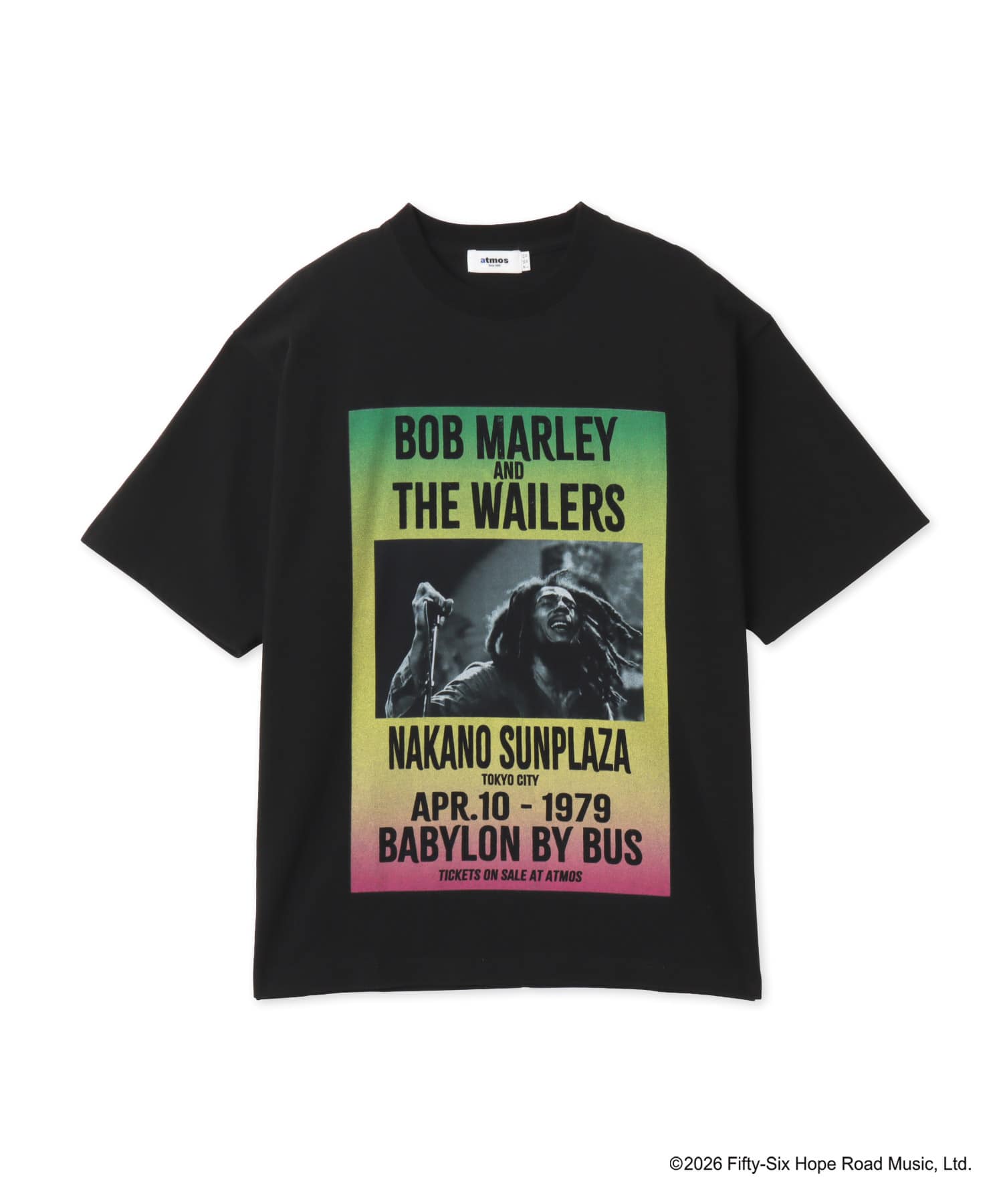 atmos x BOB MARLEY BABYLON BY BUS T-shirt BLACKのメイン画像