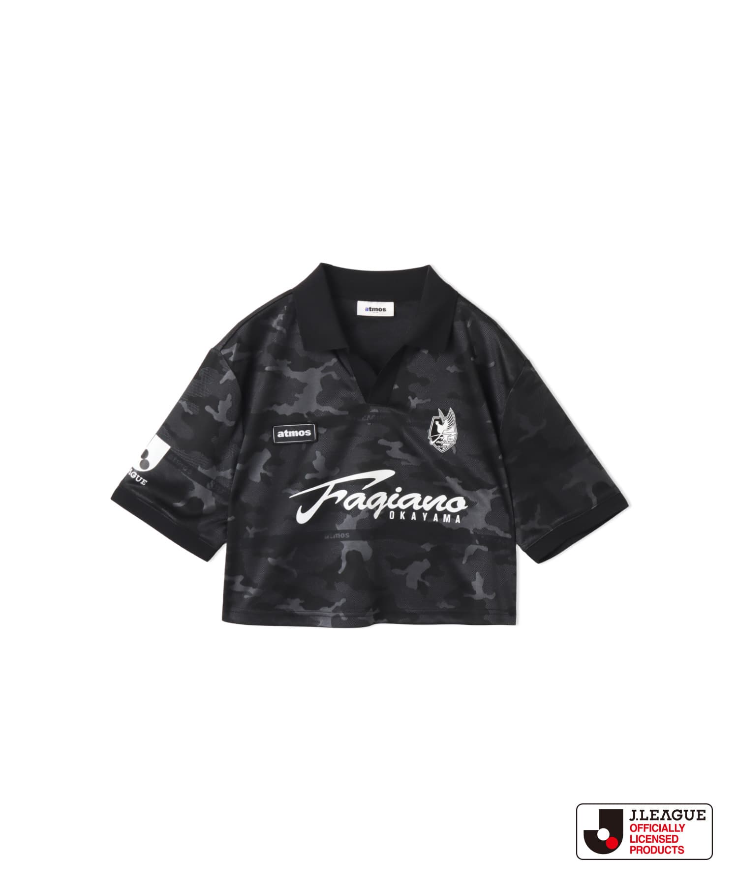 atmos pink x J.LEAGUE ファジアーノ岡山 Cropped T-shirt BLACKのメイン画像