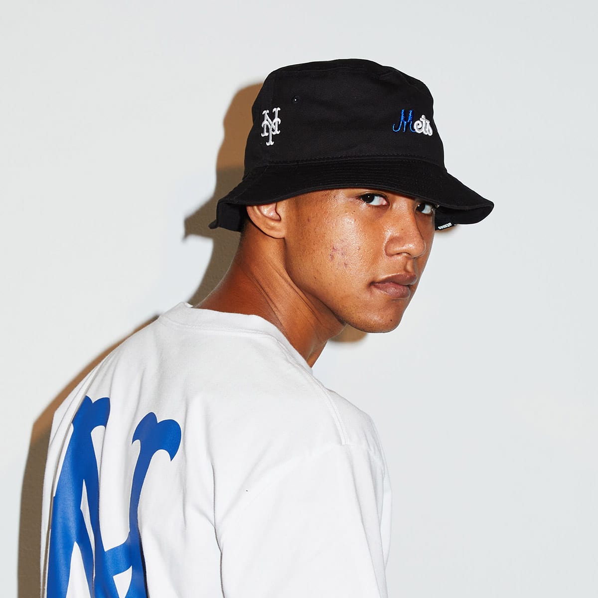 atmos x MLB x NEWERA BUCKET HAT -METS- BLACK 21FA-I