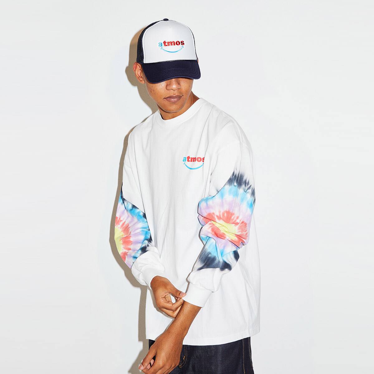 atmos TIE-DYE SLEEVE TEE WHITE 21FA-I_photo_large