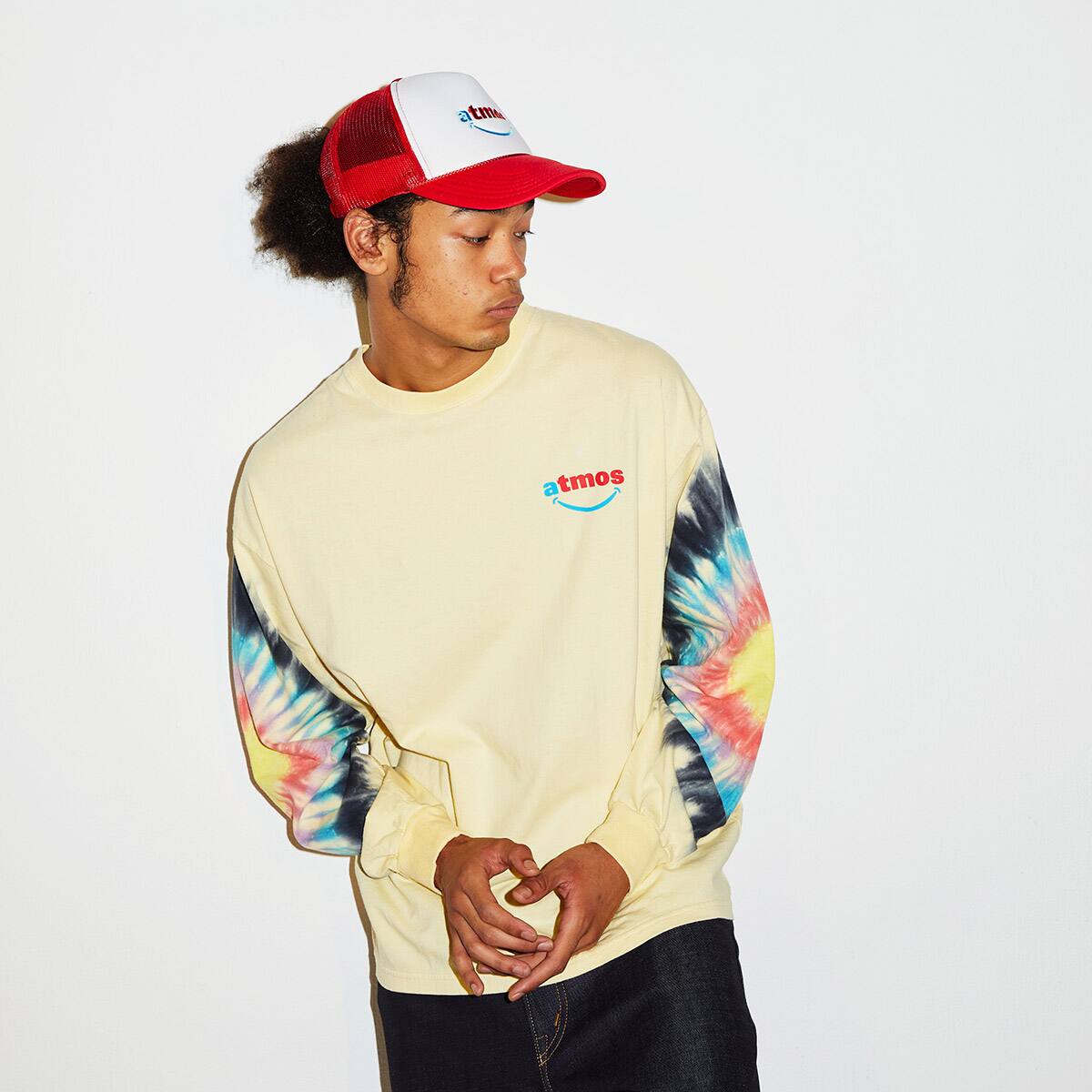 atmos TIE-DYE SLEEVE TEE YELLOW 21FA-I_photo_large