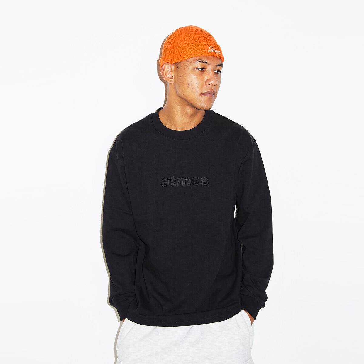 atmos EMBROIDERY LOGO LS TEE BLACK 21FA-I_photo_large