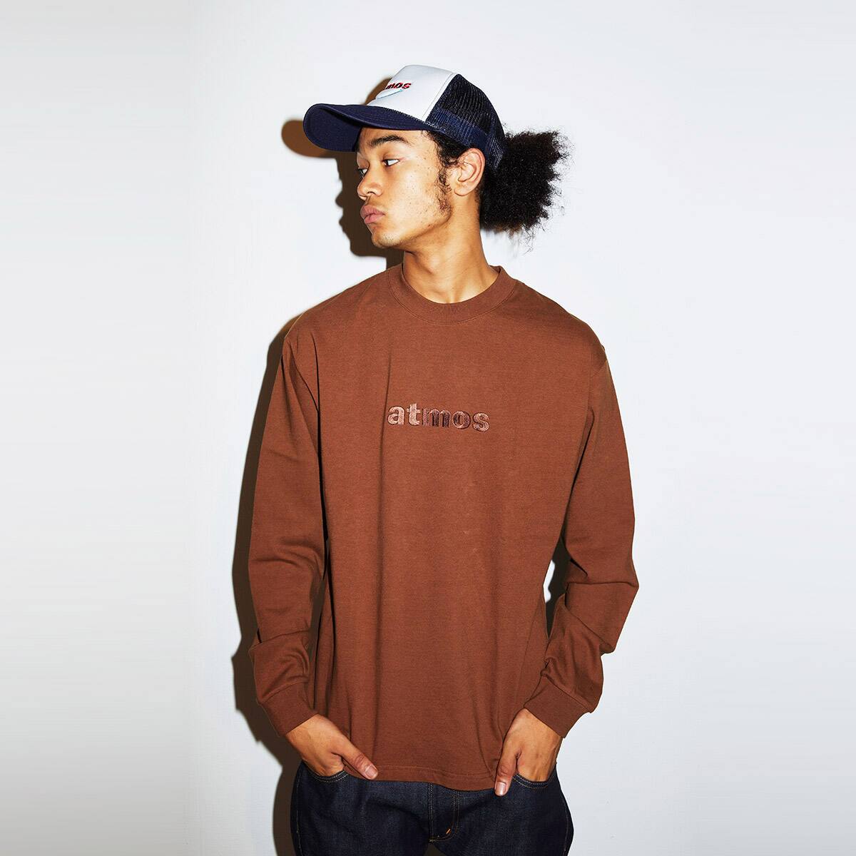 atmos EMBROIDERY LOGO LS TEE BROWN 21FA-I_photo_large