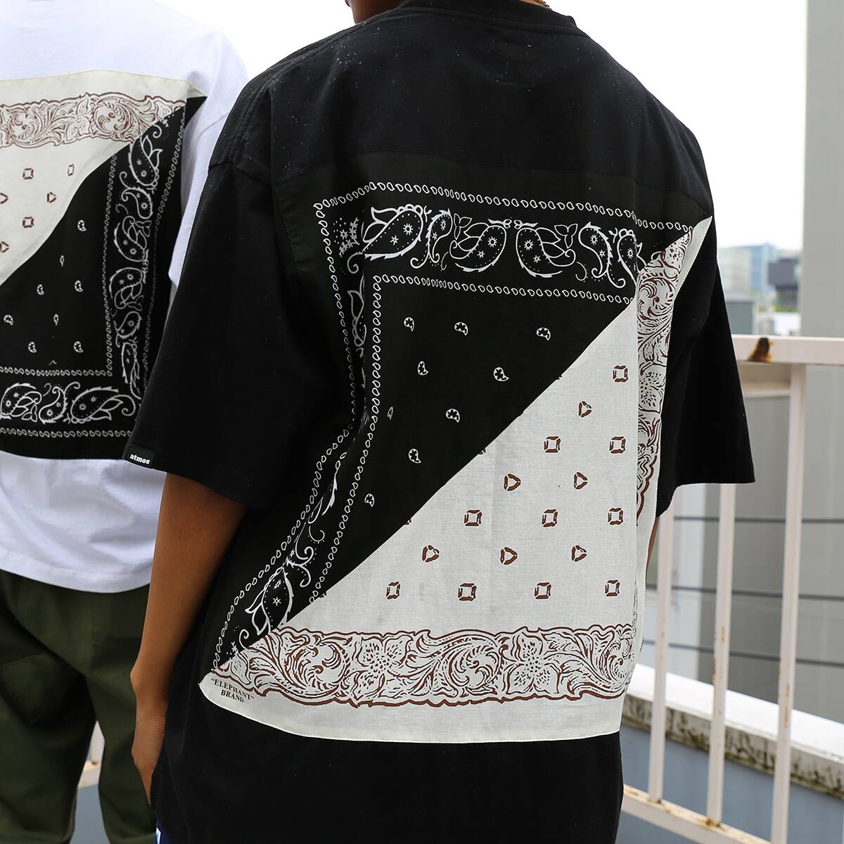 atmos x ELEPHANT BRAND BANDANA TEE BLACK / WHITE / BLACK 21SP-I_photo_large