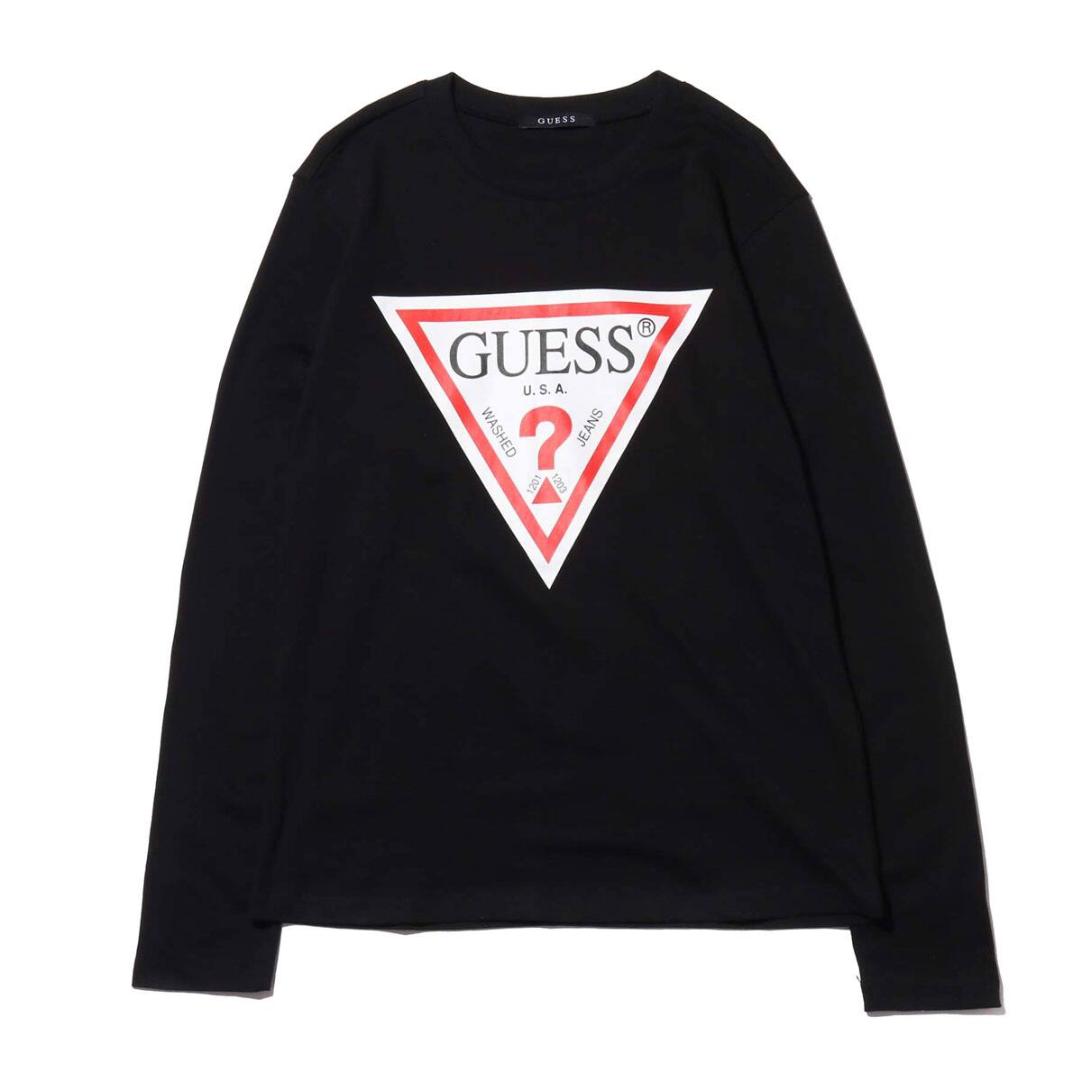 GUESS MEN'S L/SLV TEE SHIRT  ブラックのメイン画像