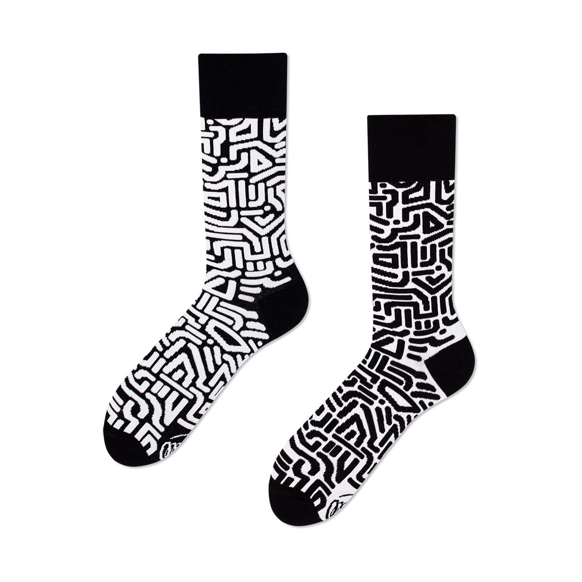 MANY MORNINGS Regular Socks Black Maze 20FA-Iのメイン画像
