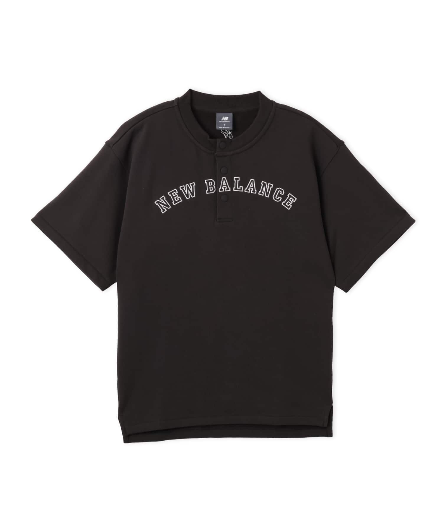 New Balance SHOHEI OHTANI SIGNATURE HENLEY NECK SHORT SLEEVE T-SHIRT ブラックセメントのメイン画像