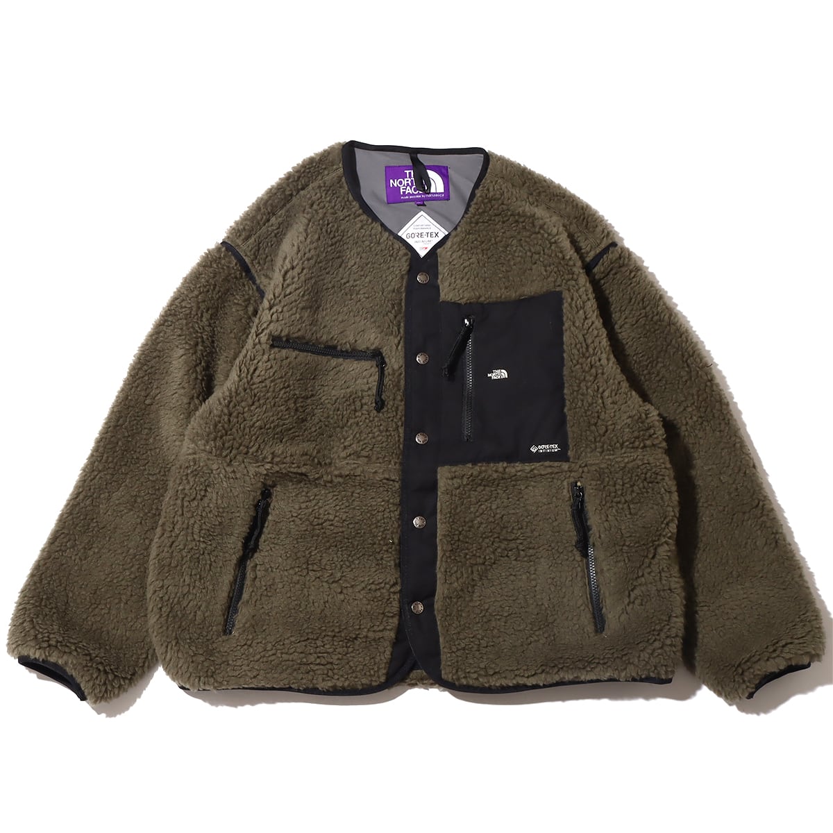 THE NORTH FACE PURPLE LABEL Wool Boa Fleece Field Cardigan Olive