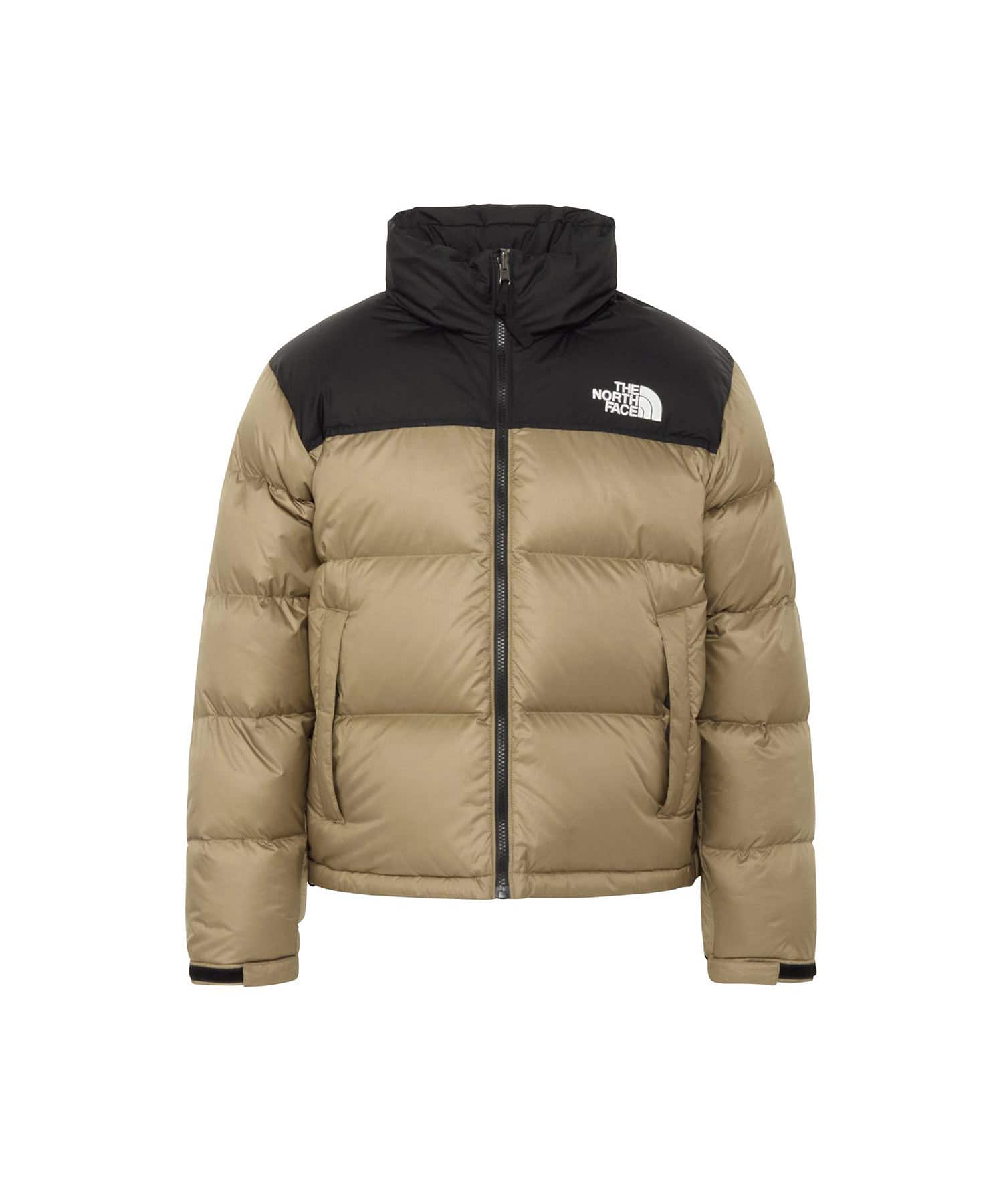 THE NORTH FACE Womens Short Nuptse Jacket ブラックxクラシックカーキのメイン画像