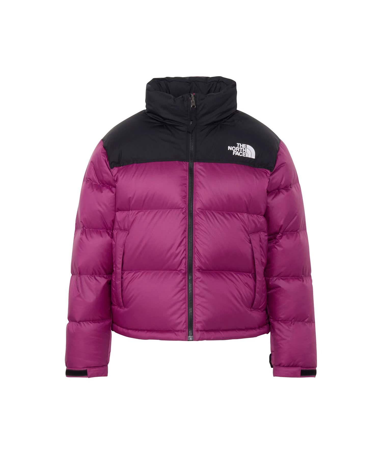 THE NORTH FACE Womens Short Nuptse Jacket ブラックxロックスバリーピンクのメイン画像