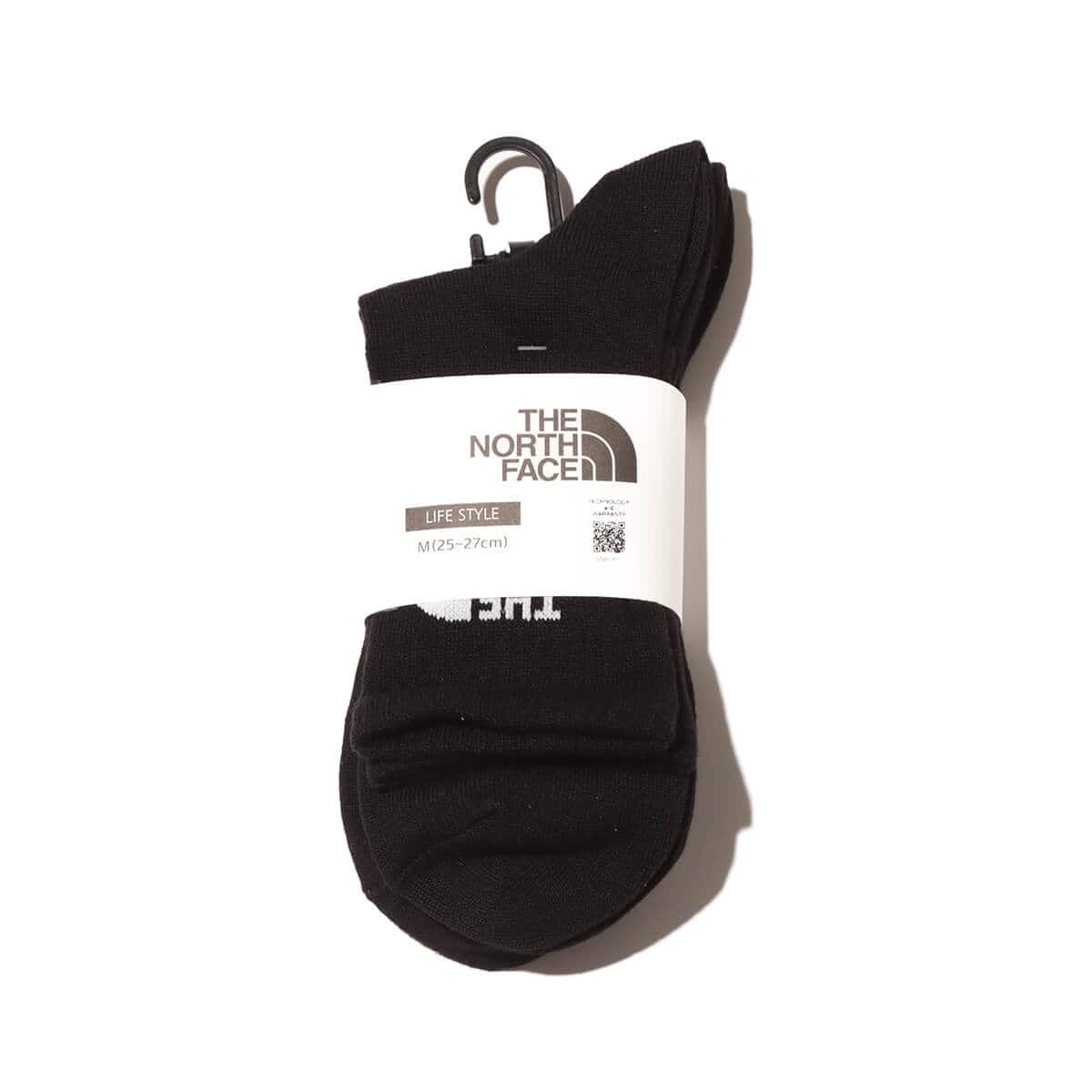 THE NORTH FACE TNF Jacquard Logo 3P Crew TNFブラックxTNFホワイト のメイン画像