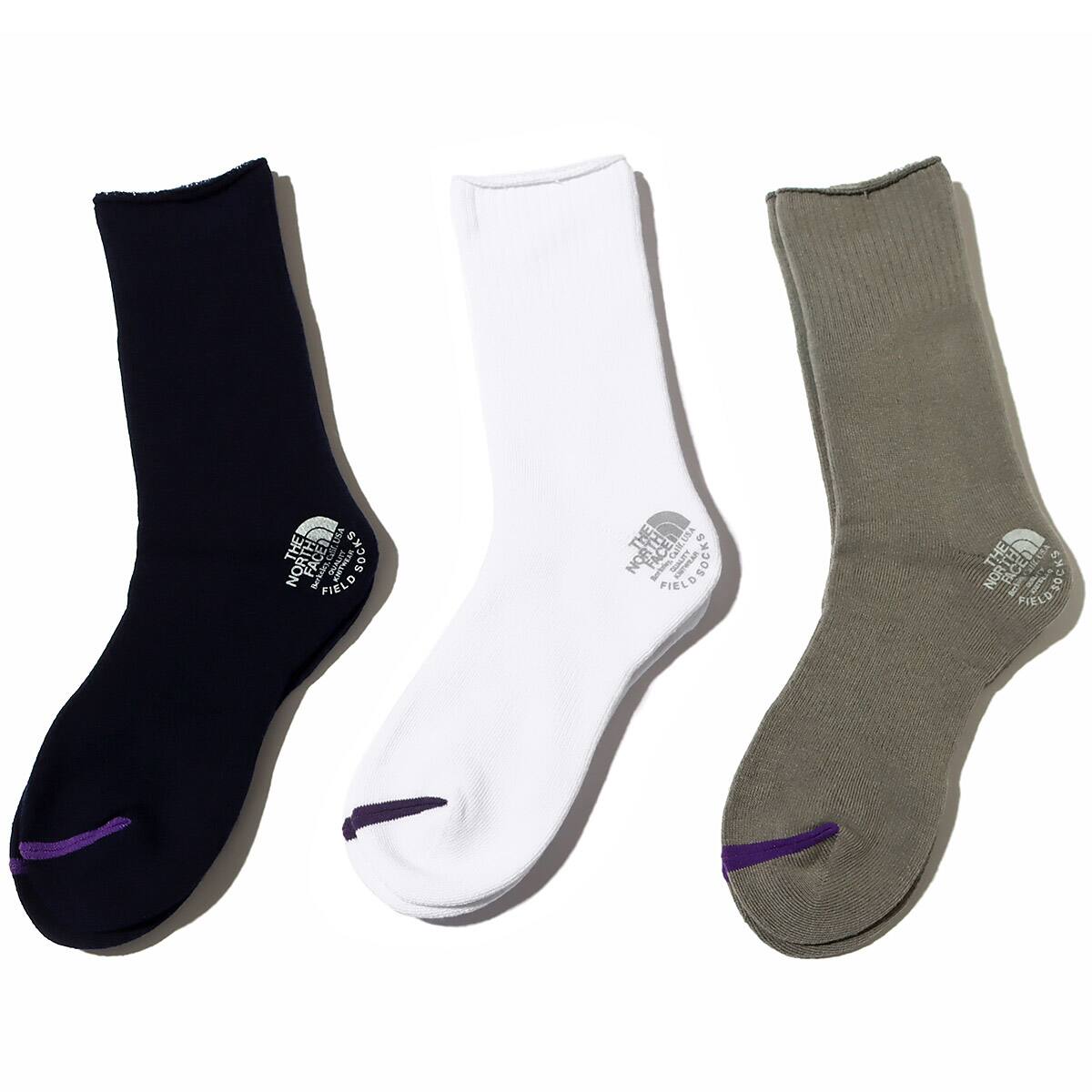 THE NORTH FACE PURPLE LABEL Pack Field Socks 3P Mix1 (W,H,N 24SS-I_photo_large