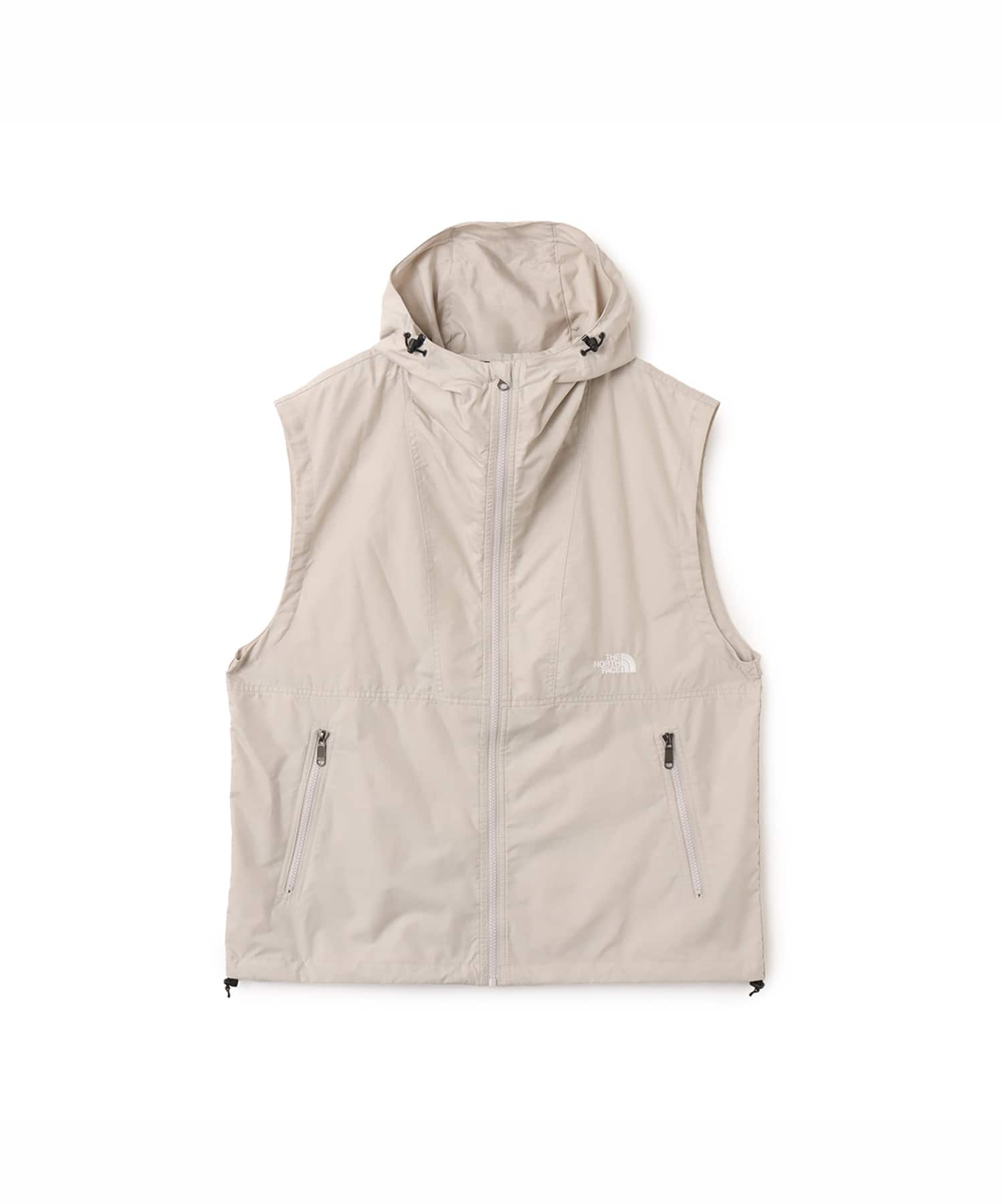 THE NORTH FACE Compact Hooded Vest フォッシルアイボリーのメイン画像