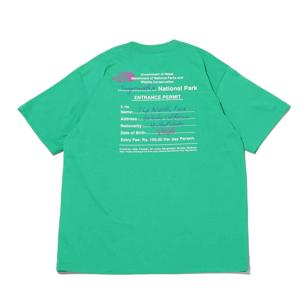THE NORTH FACE S/S Entrance Permission Tee オプティックエメラルドのメイン画像
