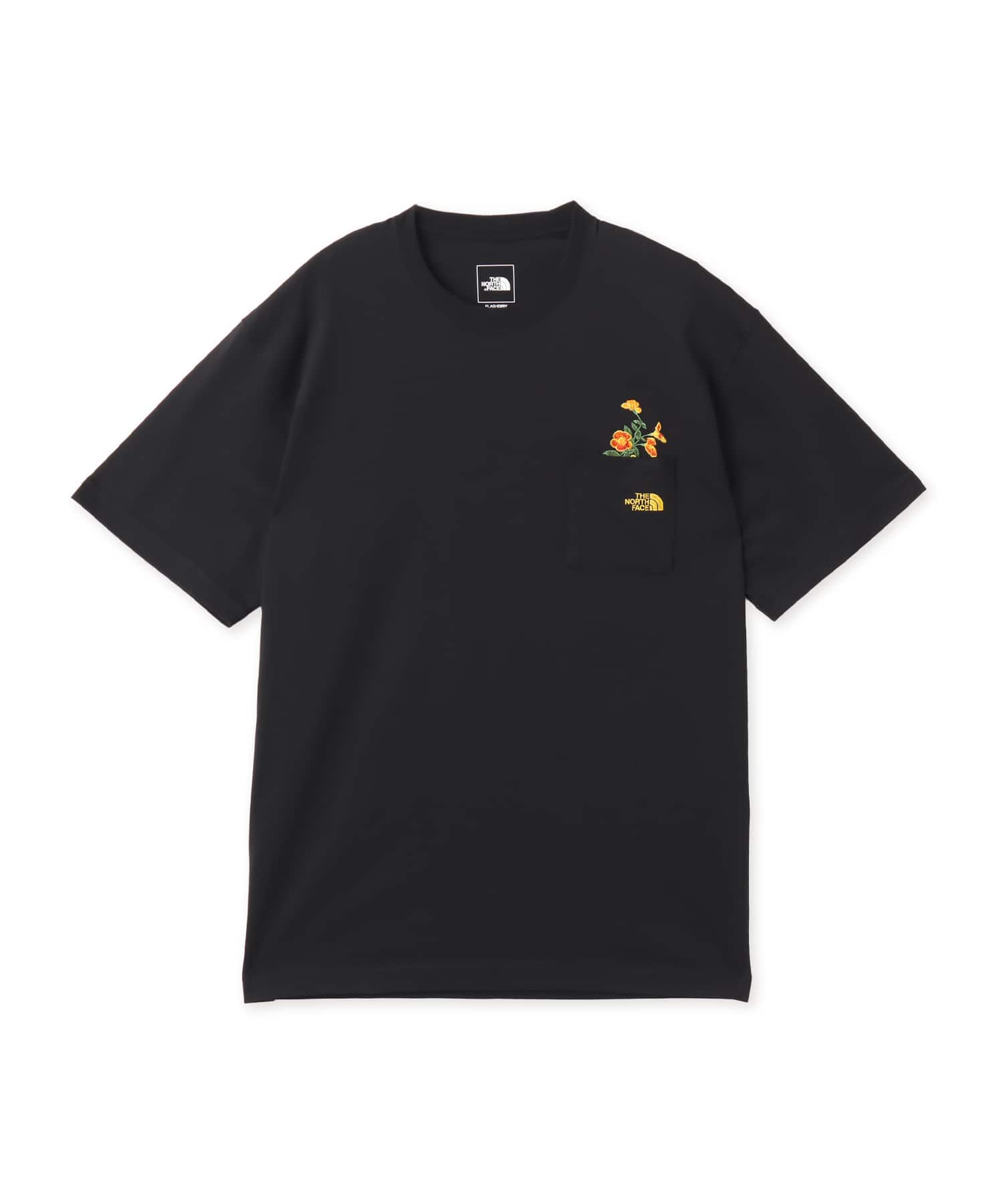 THE NORTH FACE S/S FD Flower Logo Tee ブラックのメイン画像