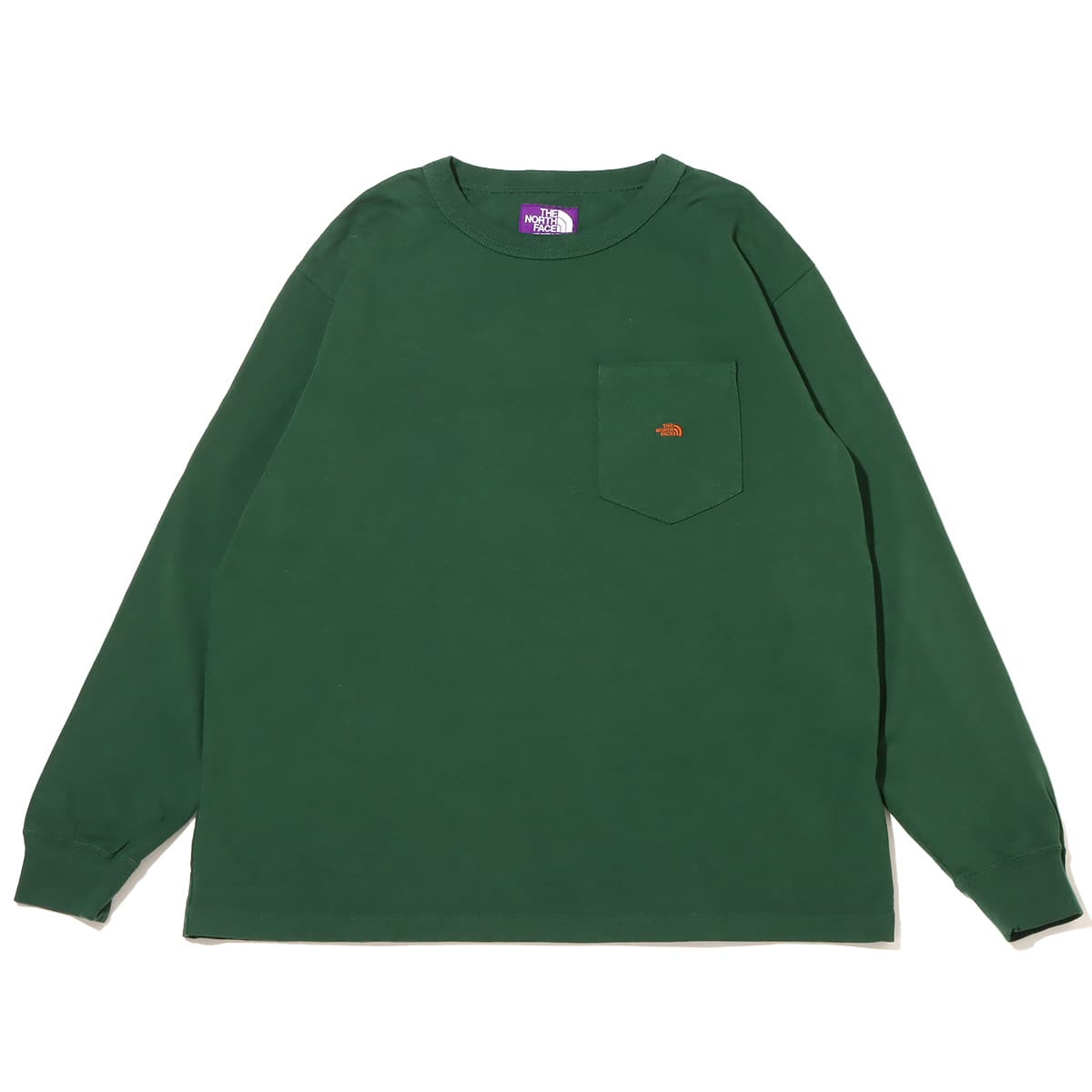 THE NORTH FACE PURPLE LABEL 7oz L/S Pocket Tee Green X Orange 23SS-Iのメイン画像