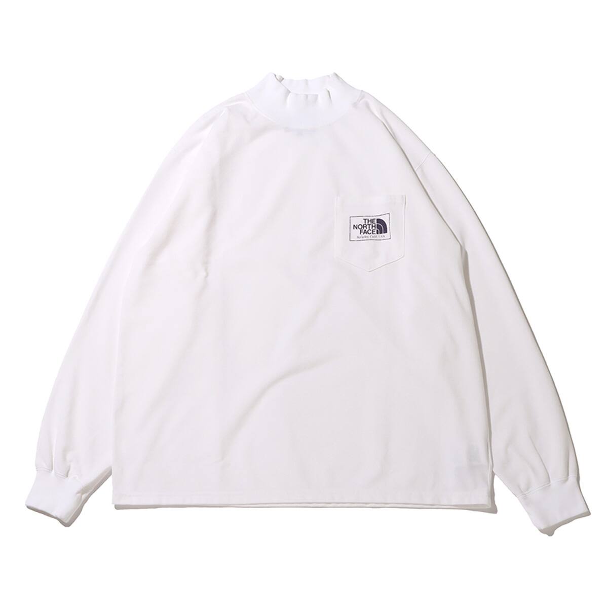 THE NORTH FACE PURPLE LABEL Field Mockneck Long Sleeve Tee White