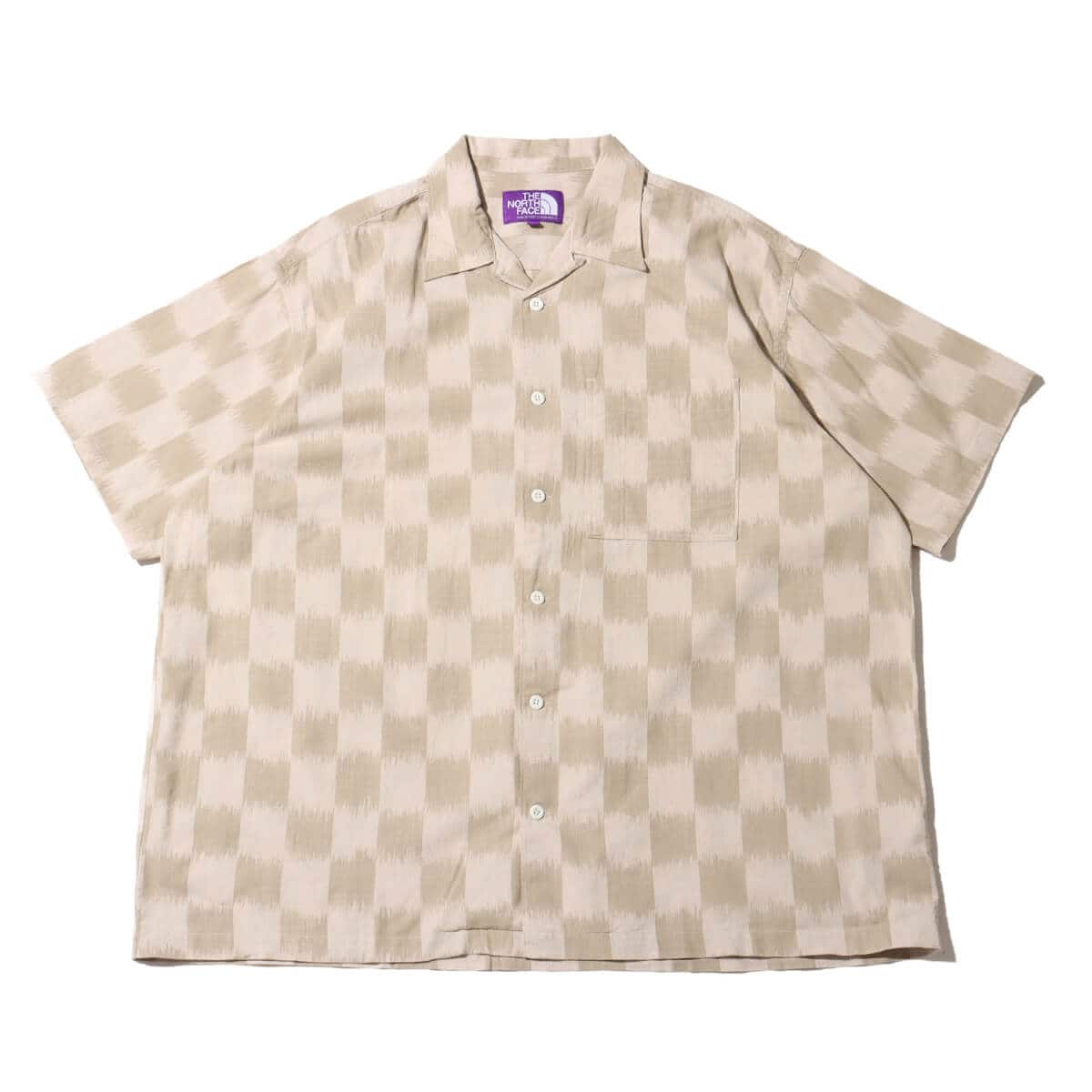 THE NORTH FACE PURPLE LABEL Open Collar Checkerboard Field S/S Shirt Beige