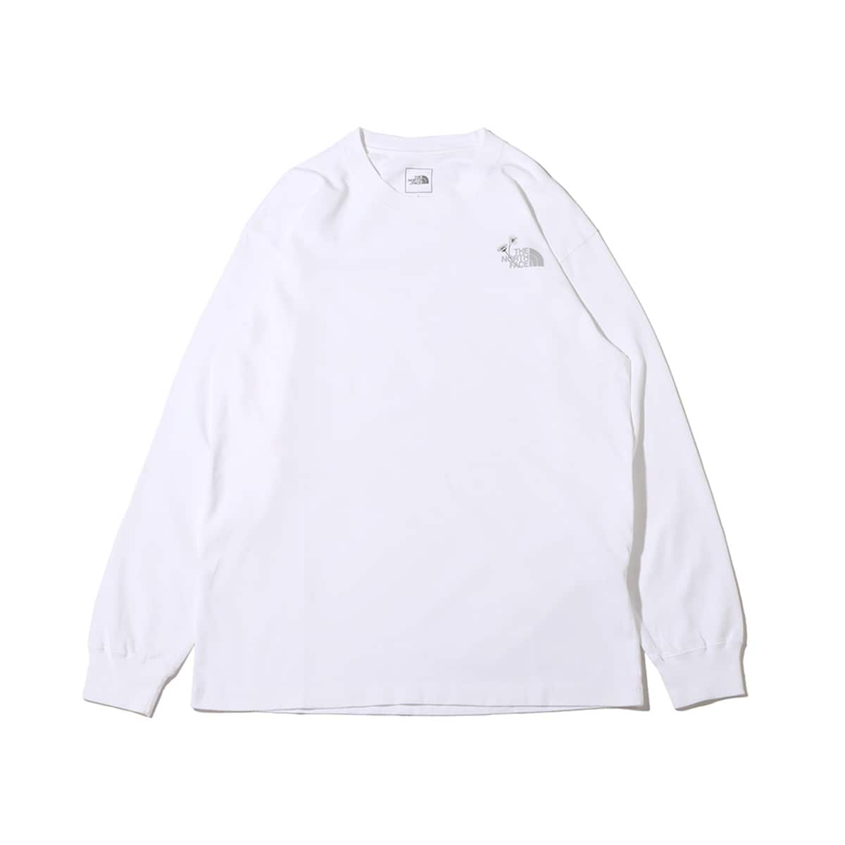 THE NORTH FACE L/S FLOWER LOGO TEE ホワイト 23FW-I