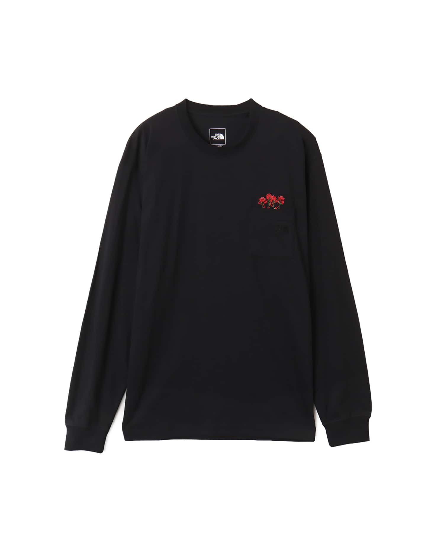 THE NORTH FACE L/S FD Flower Logo Tee ブラックのメイン画像