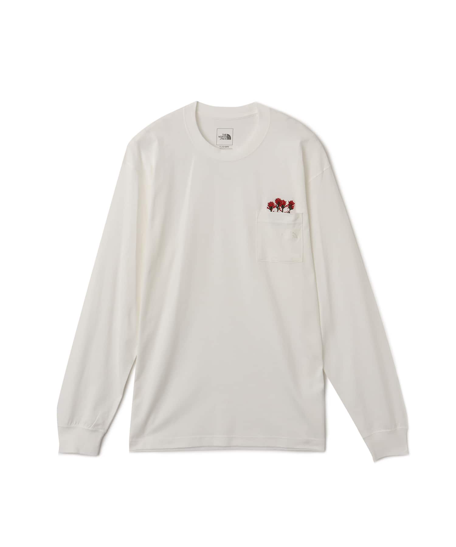 THE NORTH FACE L/S FD Flower Logo Tee オフホワイトのメイン画像